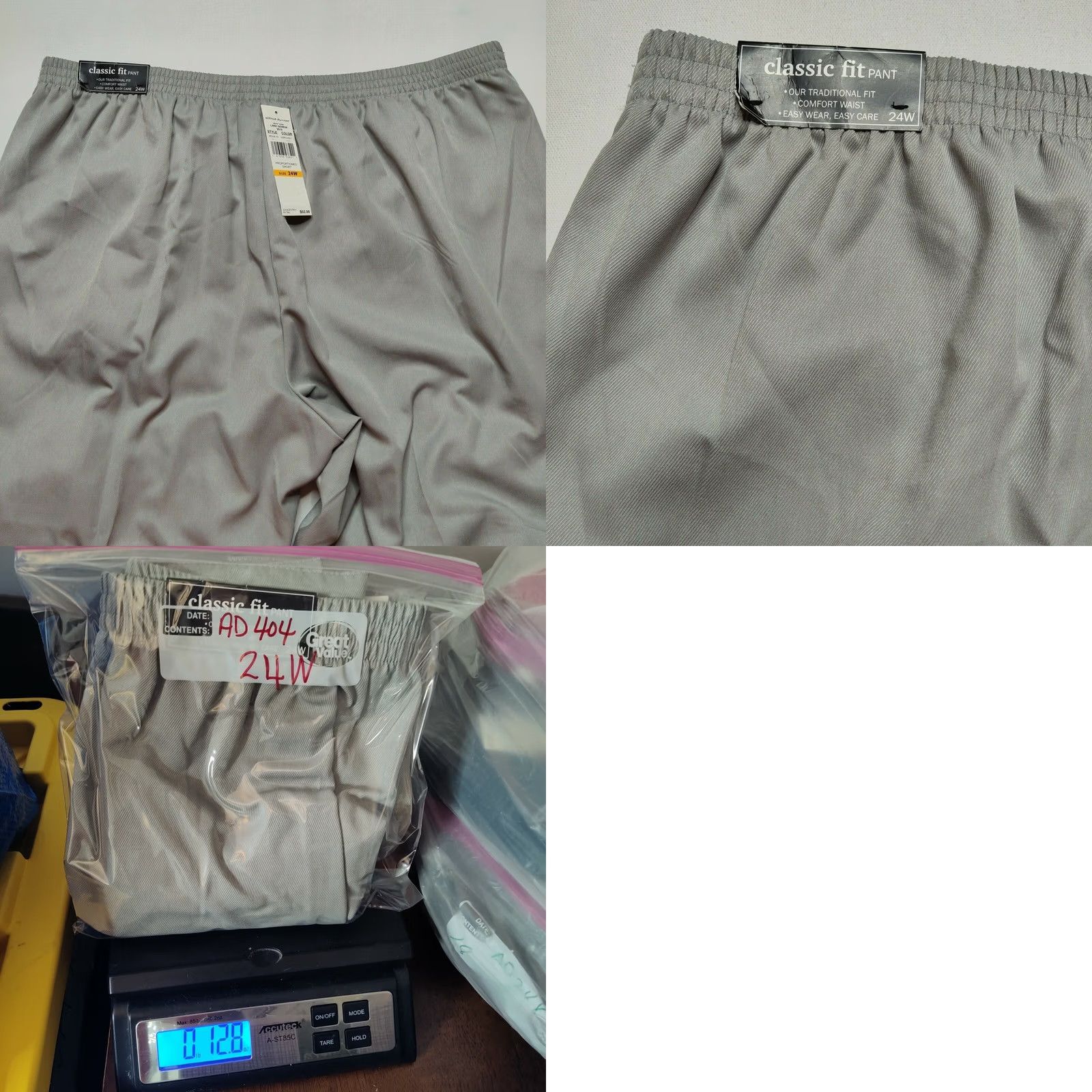 Vintage Alfred Dunner Lake Geneva Women's Plus 24W Short Pull On Pearl Grey Pants NEW P Size 42" / US 20 - 8 Thumbnail