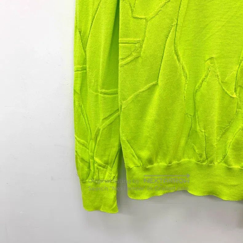 Hermes Hermes Neon Green Horse Jacquard Cotton Crew Neck Long Sle Size US L / EU 52-54 / 3 - 4 Thumbnail