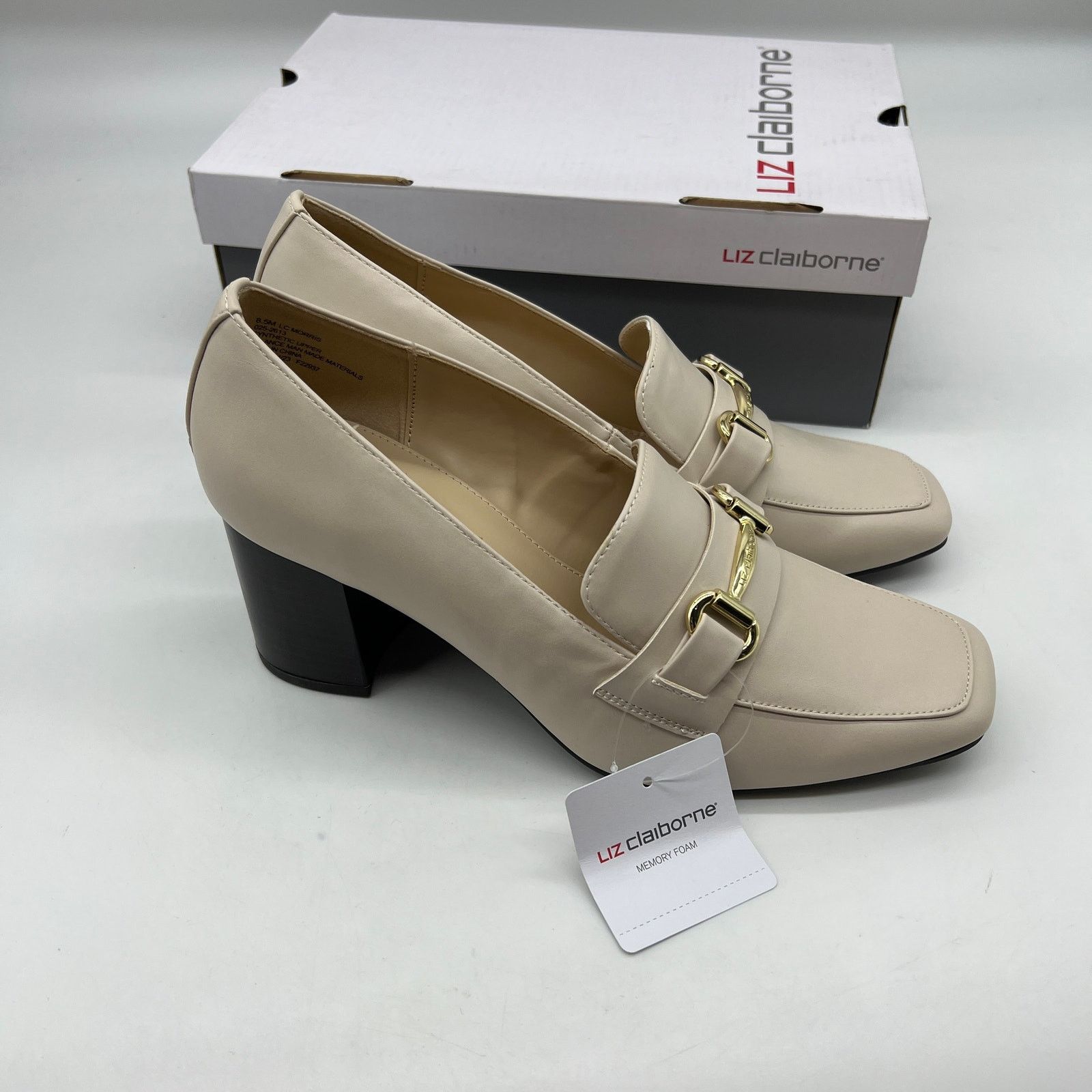 Other Liz Claiborne Morris Faux Leather Cream Heels Size 8.5M Size US 8.5 / IT 38.5 - 2 Thumbnail
