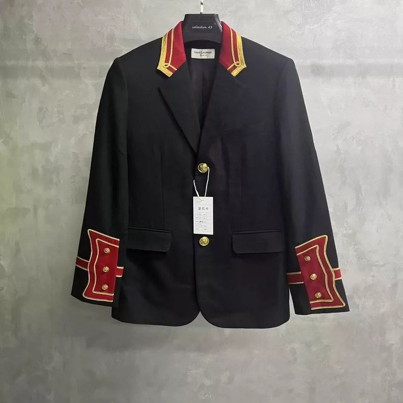 Saint Laurent Paris Saint Laurent Black Classic Military Blazer Size US M / EU 48-50 / 2 - 1 Thumbnail