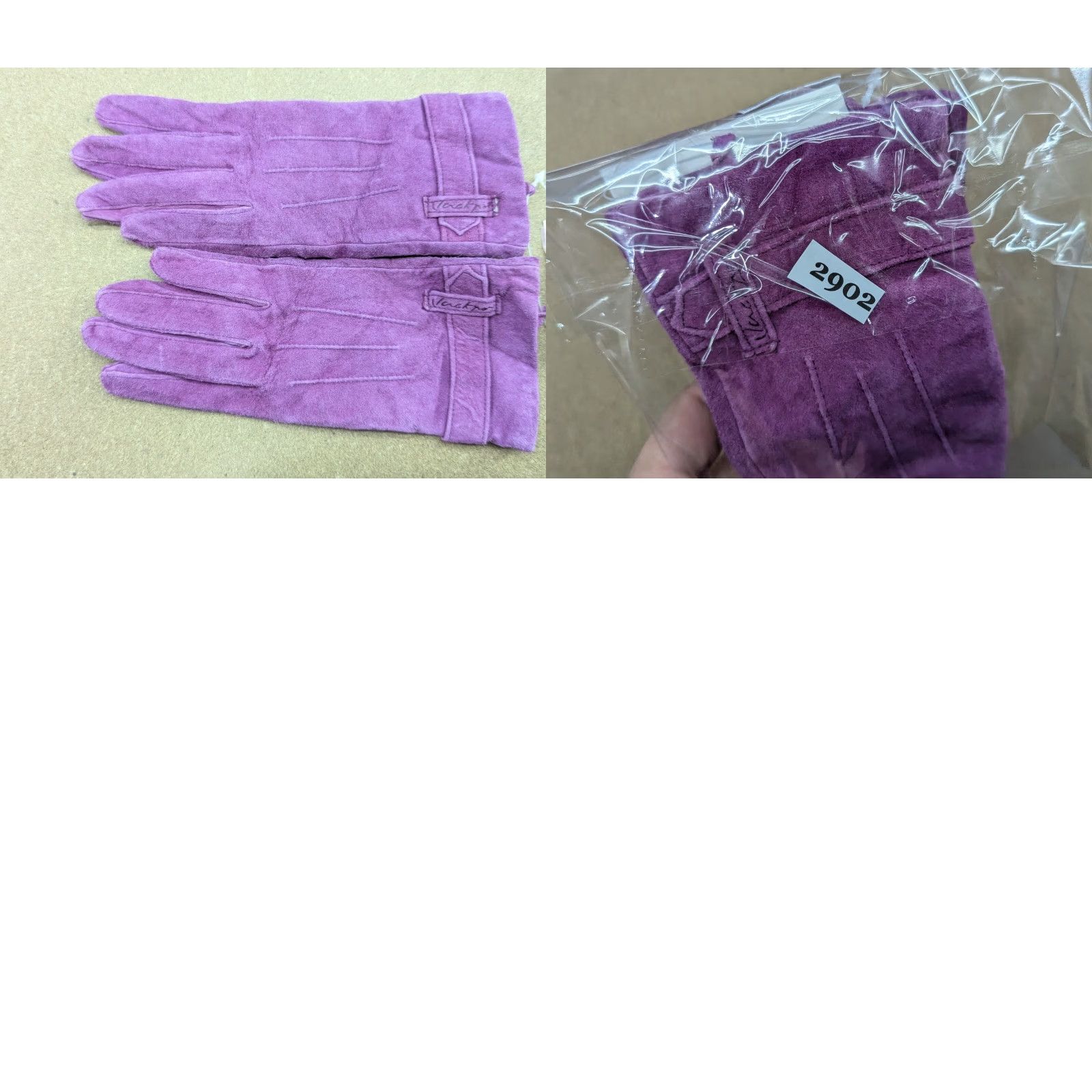Vintage Genuine Leather Womens Gloves Size 7 Purple Winter Wool Blend Lining Glove Womens Mens? Size ONE SIZE - 8 Thumbnail