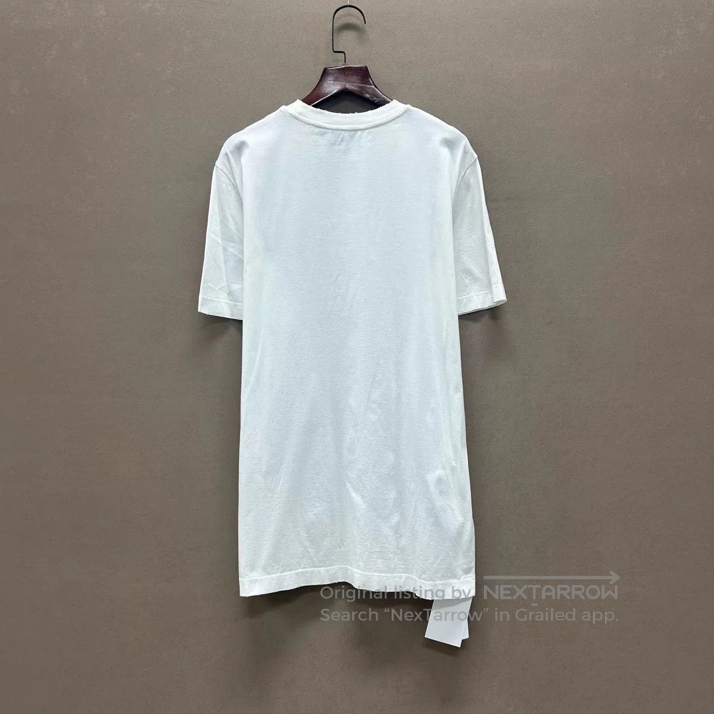 Prada White Short Sleeve T-Shirt with Black Triangle Detail. Size US XS / EU 42 / 0 - 2 Thumbnail