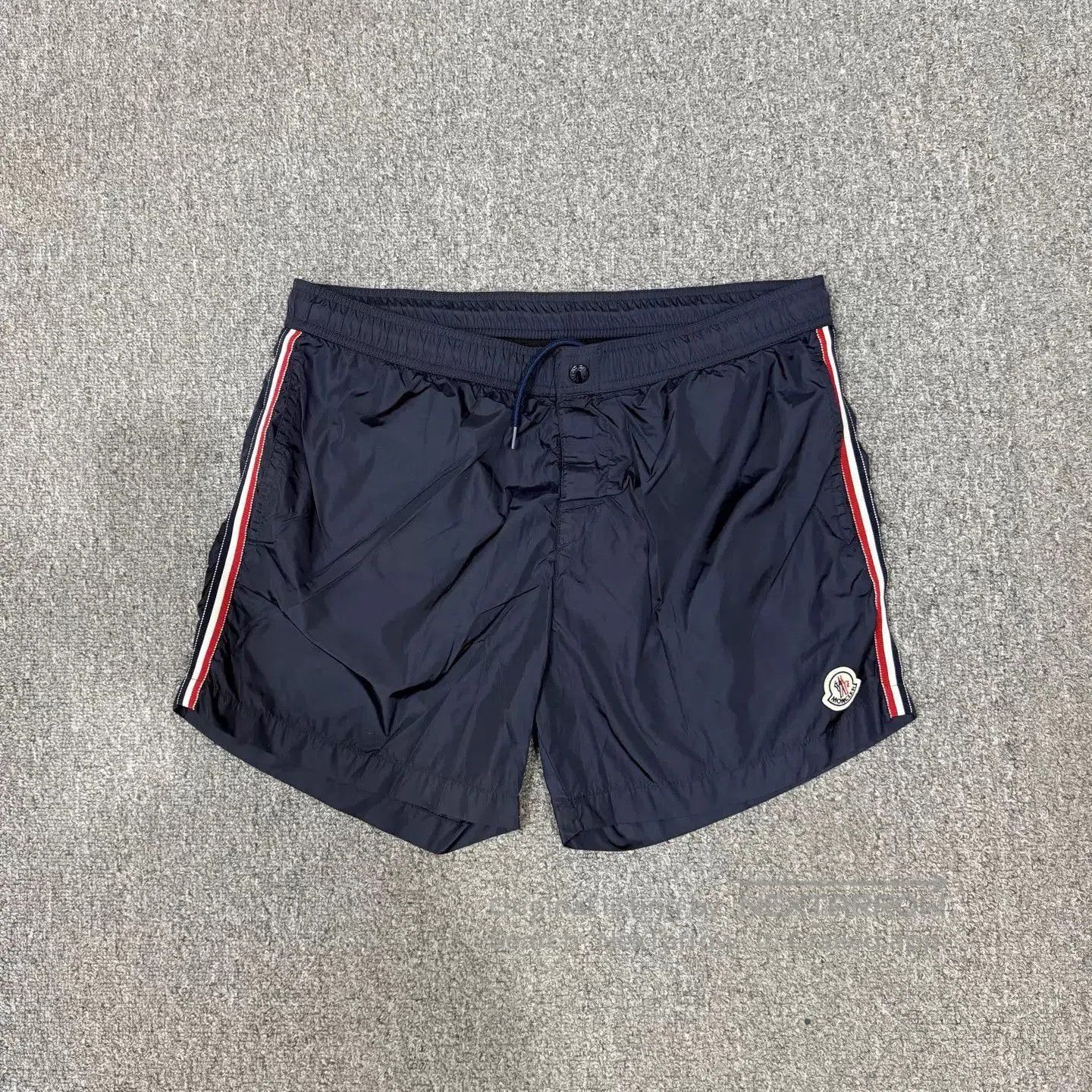 Moncler Blue Striped Shorts with Side Accents. Size US 34 / EU 50 - 1 Thumbnail