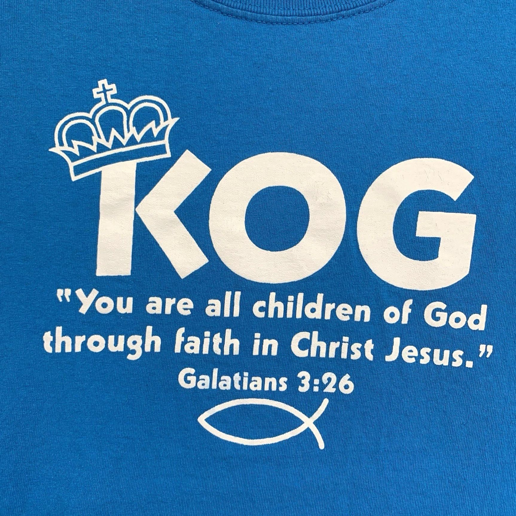 Gildan GILDAN Jesus T-Shirt Galatians 3:26 Graphic Print Blue Unisex Adult Large Size US L / EU 52-54 / 3 - 2 Thumbnail