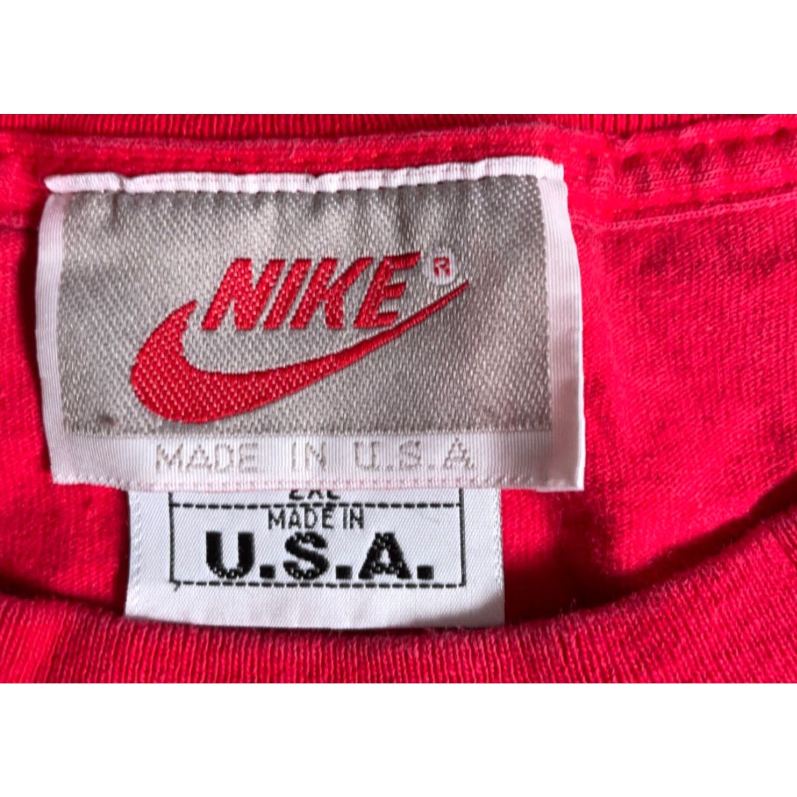 Nike VINTAGE Nike Long Sleeve T-Shirt Mens 2XL Red Graphic USA Made 1990s 90s Hipster Retro Cotton Jersey Shirt Men Size US XXL / EU 58 / 5 - 3 Thumbnail