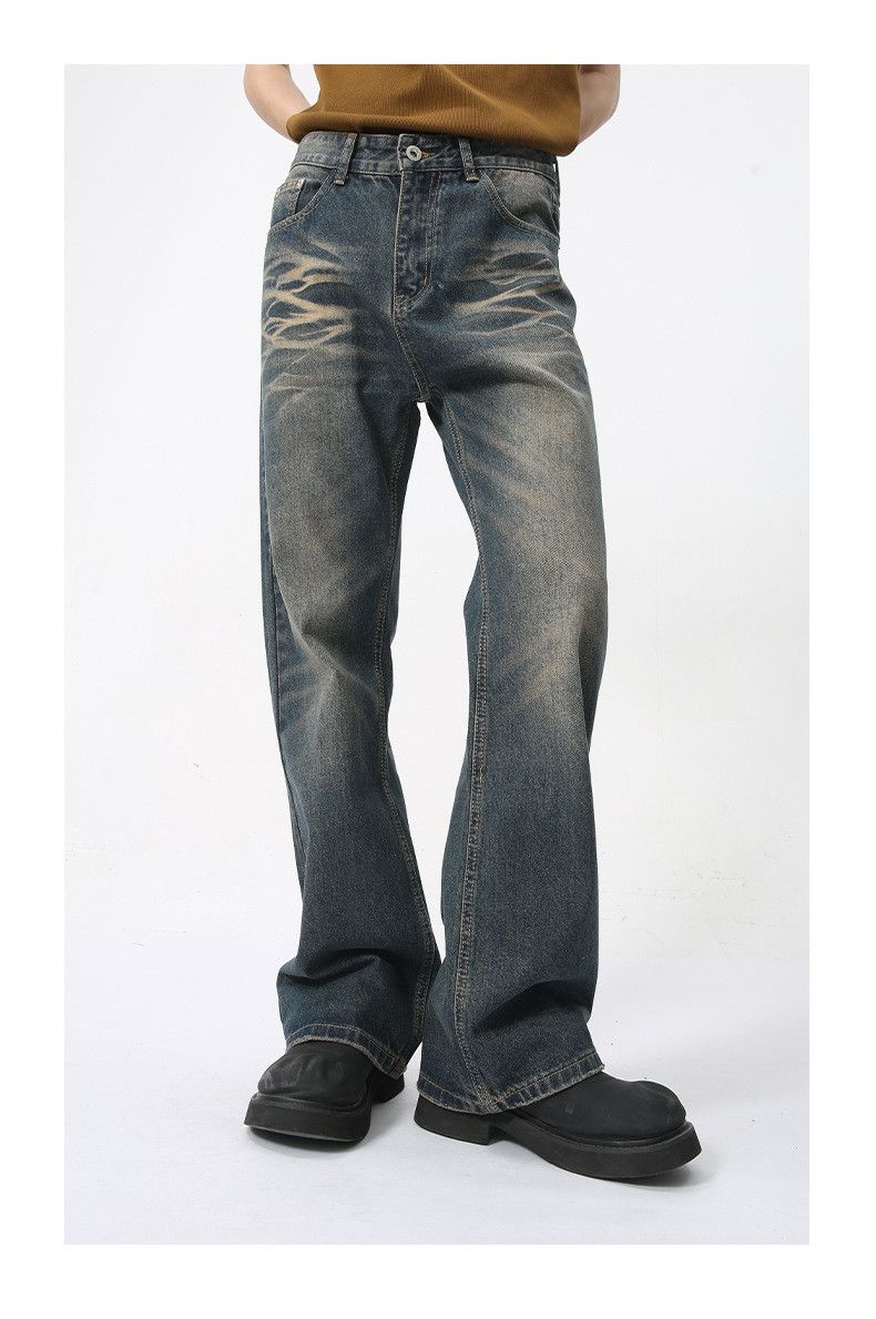 Japanese Brand × Jean American high street washed pattern flared jeans casual Size US 32 / EU 48 - 1 Thumbnail