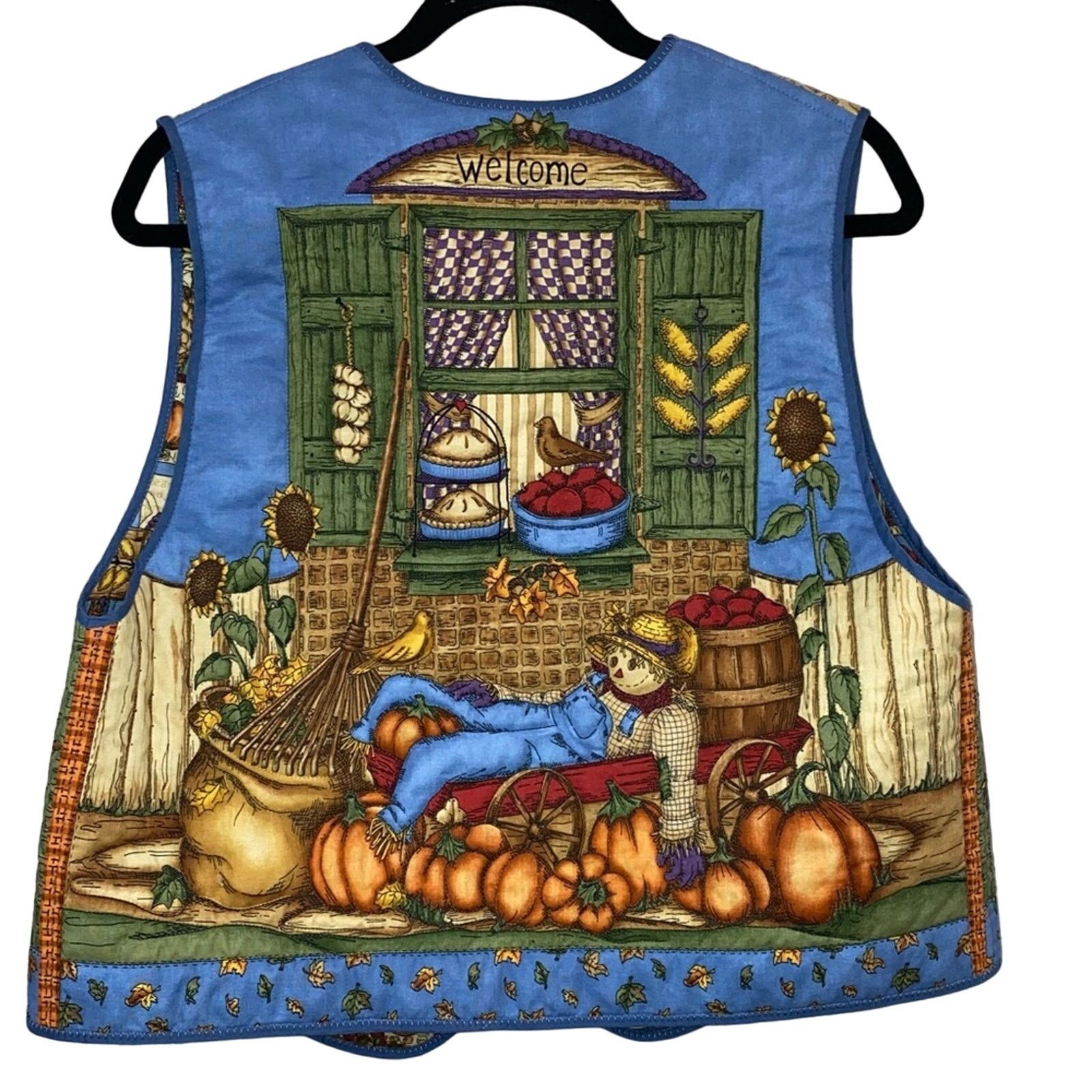 Handmade Handmade Scarecrow Pumpkin Fall Reversible Vest Size M / US 6-8 / IT 42-44 - 3 Thumbnail