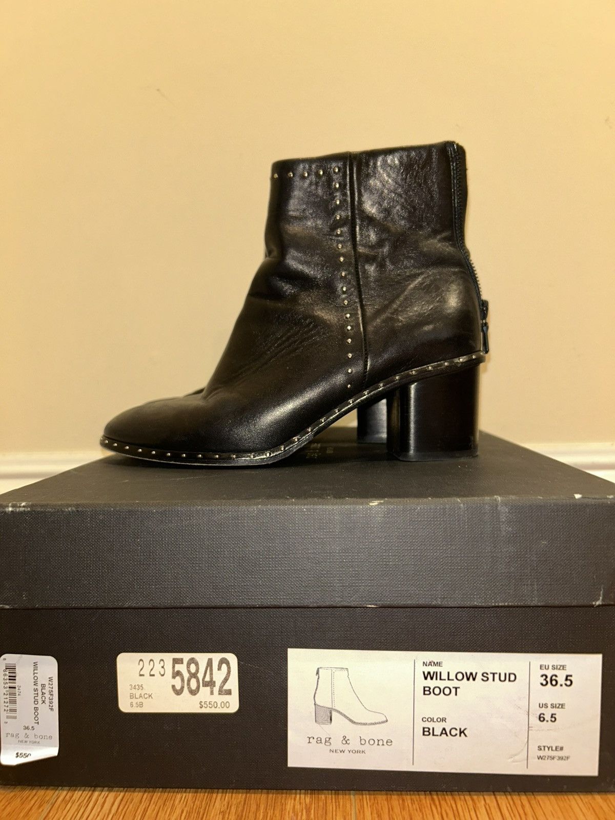 Rag & Bone Black Leather Rag & Bone Booties Size US 6.5 / IT 36.5 - 4 Thumbnail