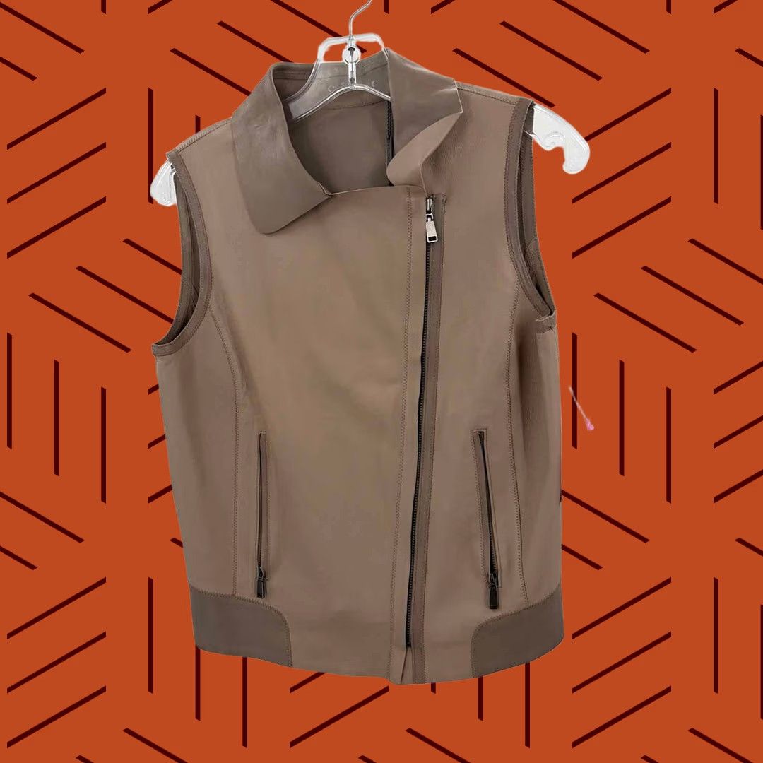 Elie Tahari Pre-Owned Elie Tahari Tan Size Small Leather Vest Size S / US 4 / IT 40 - 1 Thumbnail