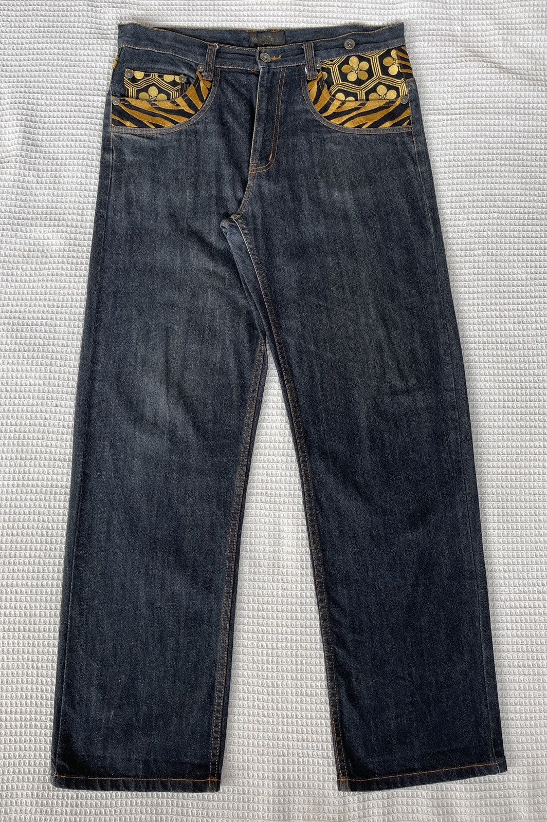 Karakuri Tamashii Vintage’90s🔥SUKAJAN🔥Embroidered Hybrid Tiger Jeans Size US 36 / EU 52 - 2 Thumbnail
