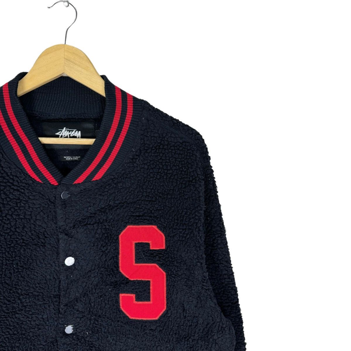 Stussy ☀️STUSSY FLEECE DEEP PILE VARSITY SNAP BUTTON JACKET Size US L / EU 52-54 / 3 - 4 Thumbnail
