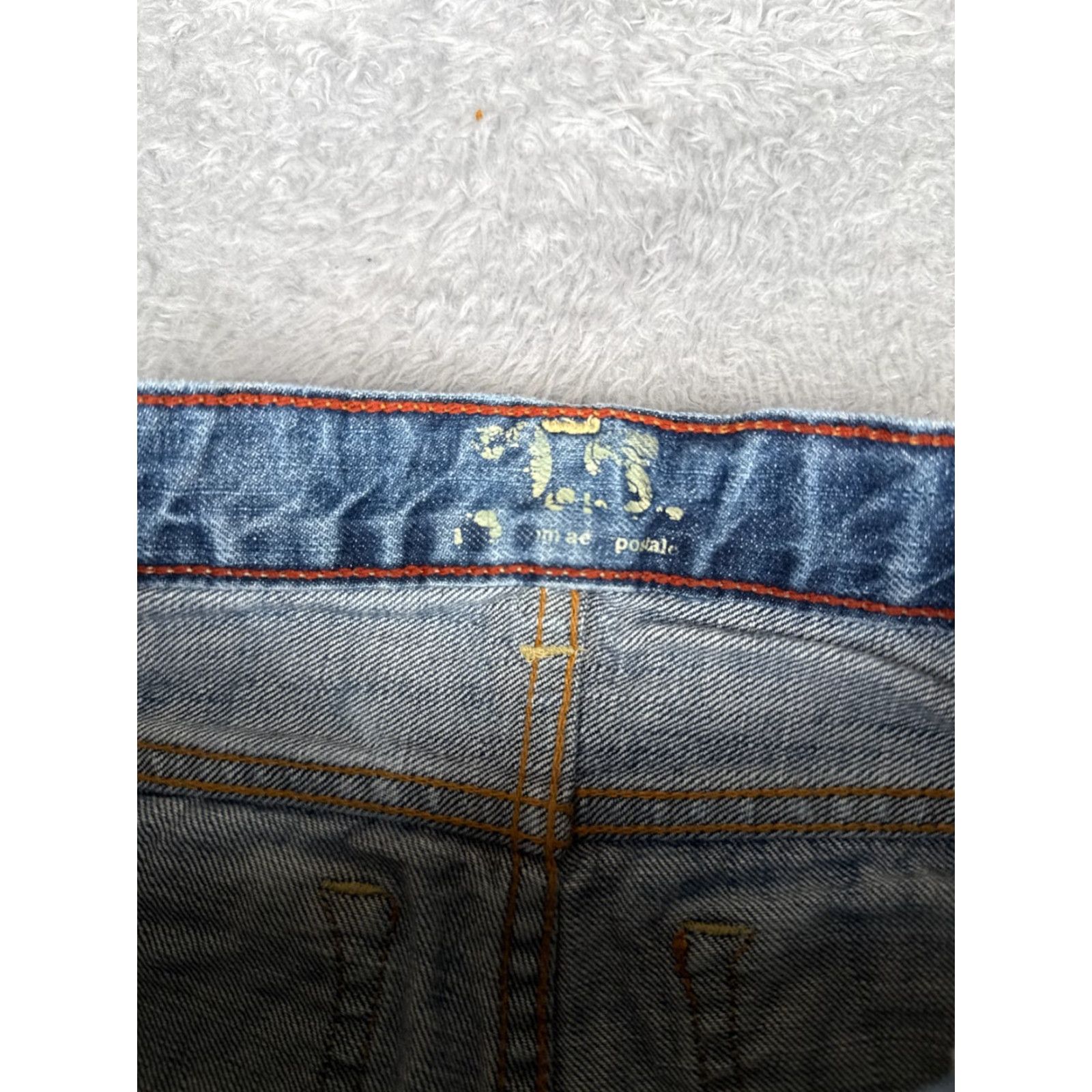Vintage Aéropostale Jeans Womens Bootcut Denim 24x24 Blue 100% Cotton Low Rise 24in Inseam Distressed Elastic Waist Stretch Slim Regular Mens Womens Size 42" / US 20 - 6 Thumbnail
