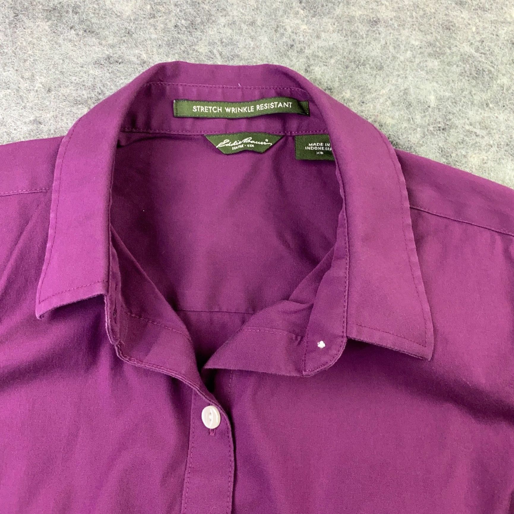 Eddie Bauer Eddie Bauer Womens Shirt Top XS Purple Button Up Fitted Wrinkle Resistant Size XS / US 0-2 / IT 36-38 - 5 Thumbnail