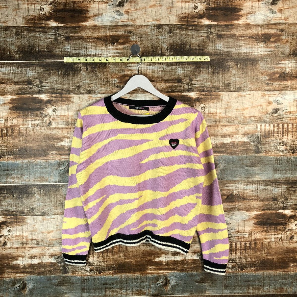 Homespun Knitwear × Japanese Brand Jenni Love Pink/Yellow tiger stripe Knitwear #A1342 Size M / US 6-8 / IT 42-44 - 1 Thumbnail