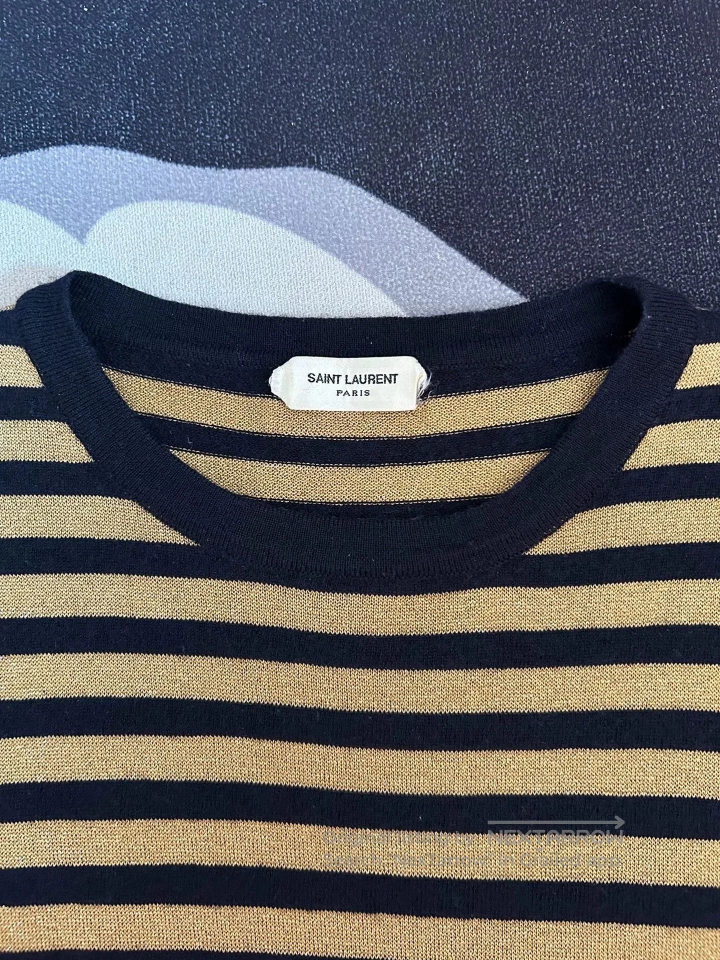 Saint Laurent Paris Saint Laurent Gold Stripe Knit Sweater. Size US S / EU 44-46 / 1 - 2 Thumbnail
