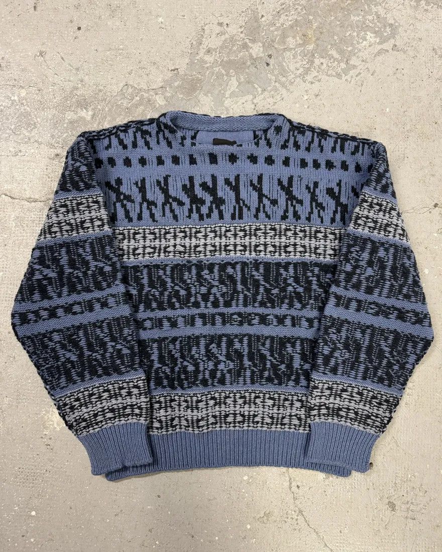 Designer × Givenchy × Vintage Givenchy x Chito Float Stitch Lambswool Blue Sweater Size US L / EU 52-54 / 3 - 3 Thumbnail
