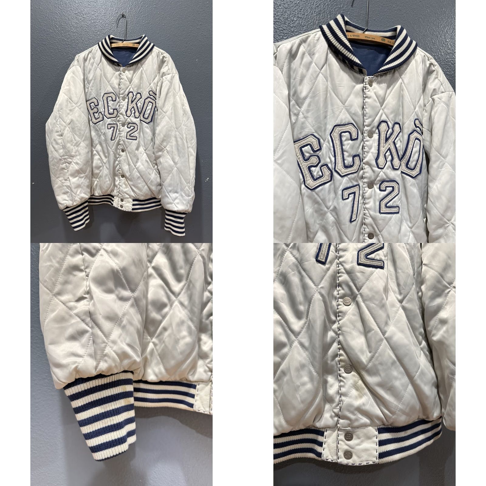 Ecko Unltd. Y2K Ecko Unltd Leather Reversible Quilted Bomber Jacket Blue L Men’s Baggy Size US L / EU 52-54 / 3 - 8 Thumbnail