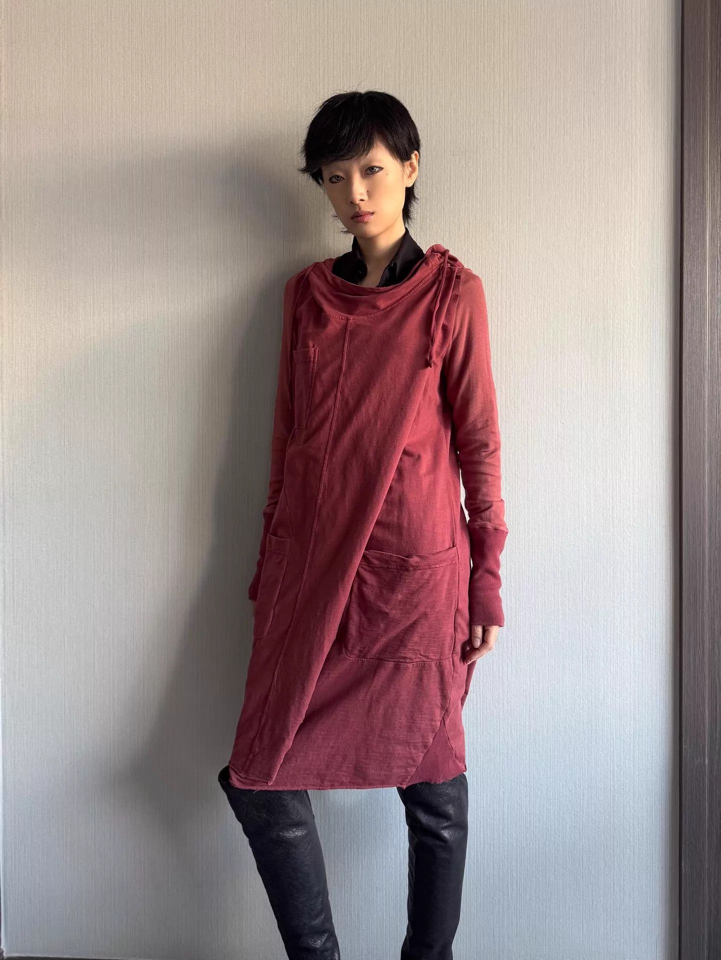 Vintage Vintage Italian Wasteland Brick Red Hooded Long Jacket L Size L / US 10 / IT 46 - 2 Thumbnail