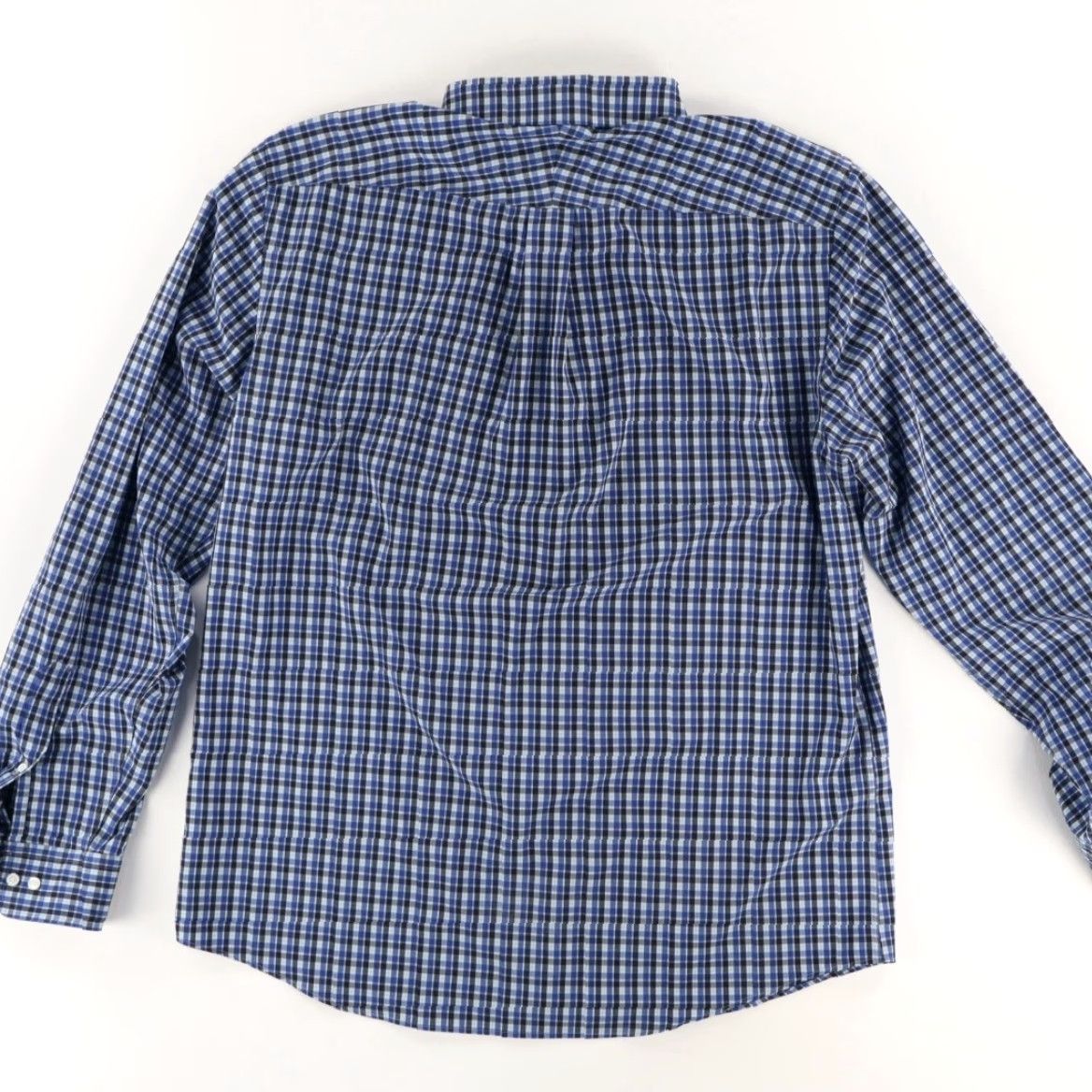 Lands' End Lands End Shirt Blue LT Men’s Gingham Button Down Performance Stretch Long Sleeve Adult LT Shirt Size US L / EU 52-54 / 3 - 4 Thumbnail