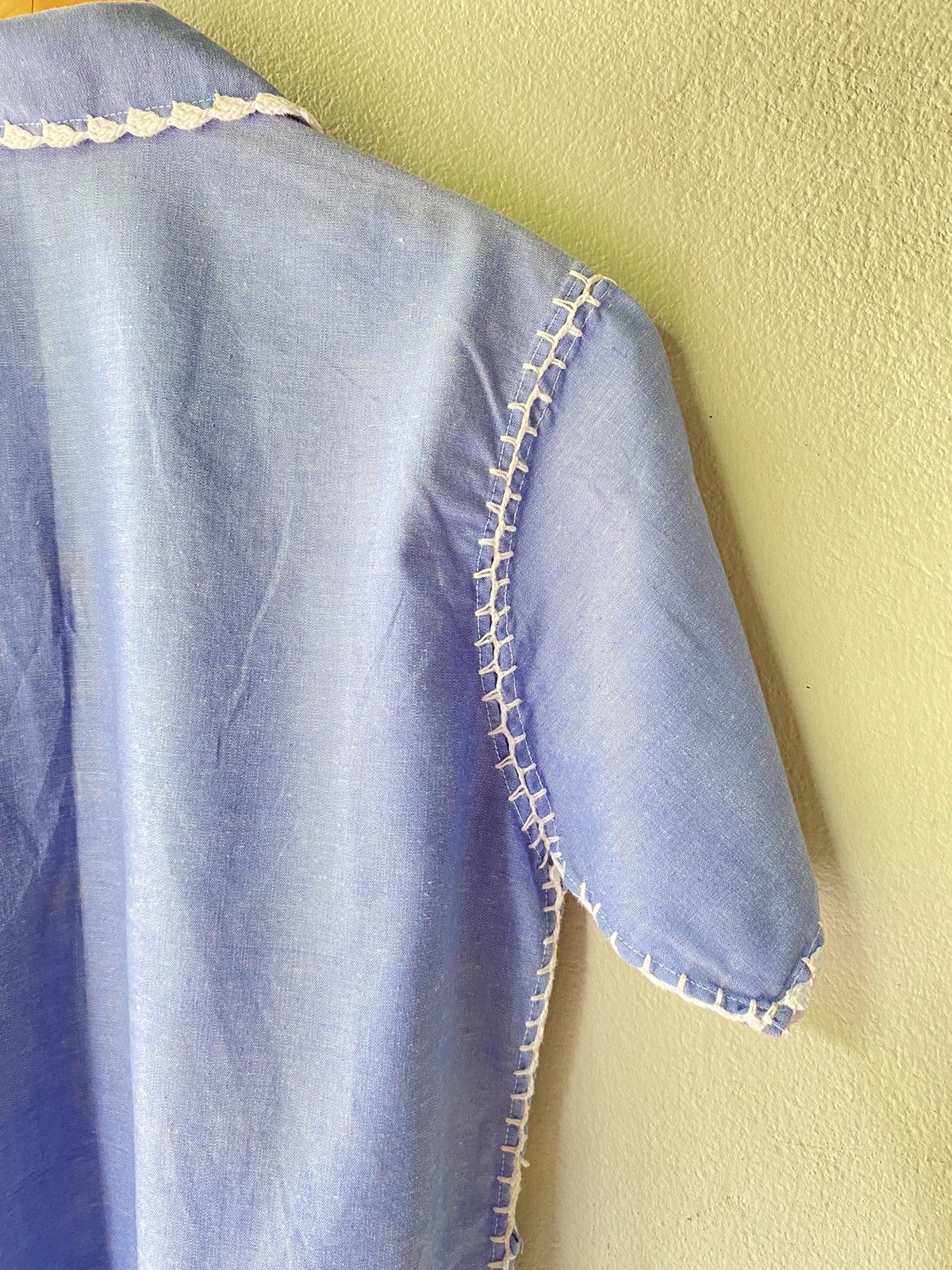 Vintage CROCHET LADDERWORK SHORT SLEEVE SHIRT NOT BODE Size US M / EU 48-50 / 2 - 7 Thumbnail