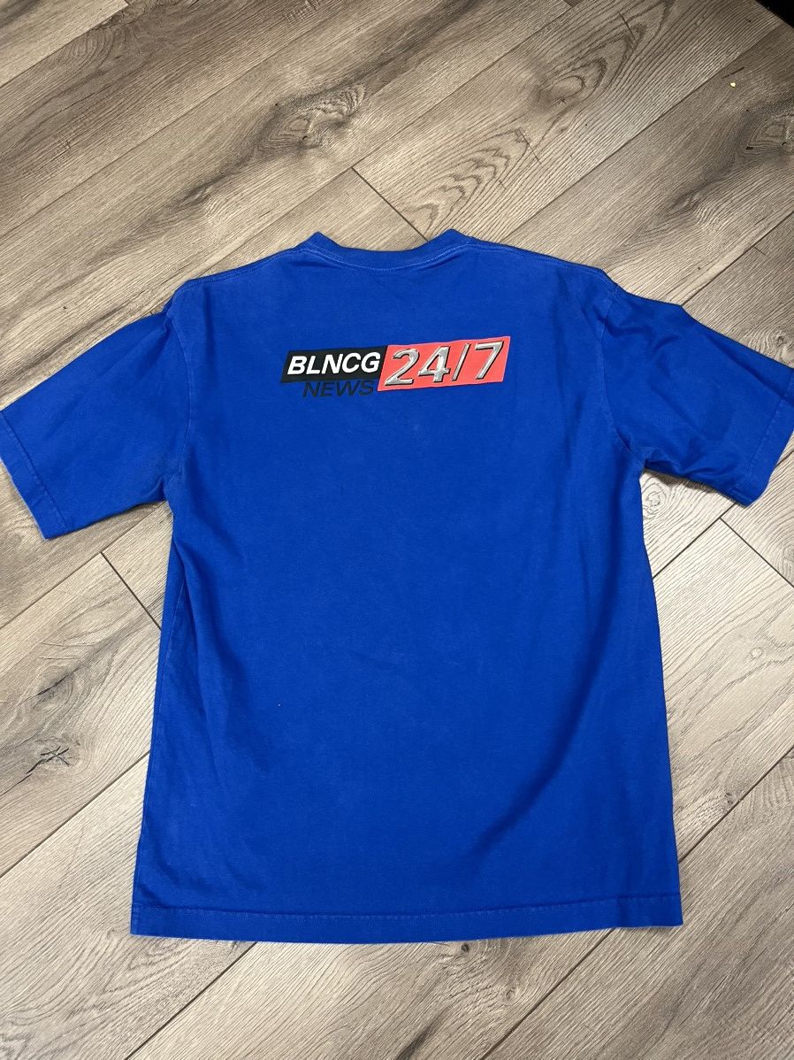 image of Balenciaga Racer 24/7 Tee Blue, Men's (Size Small)