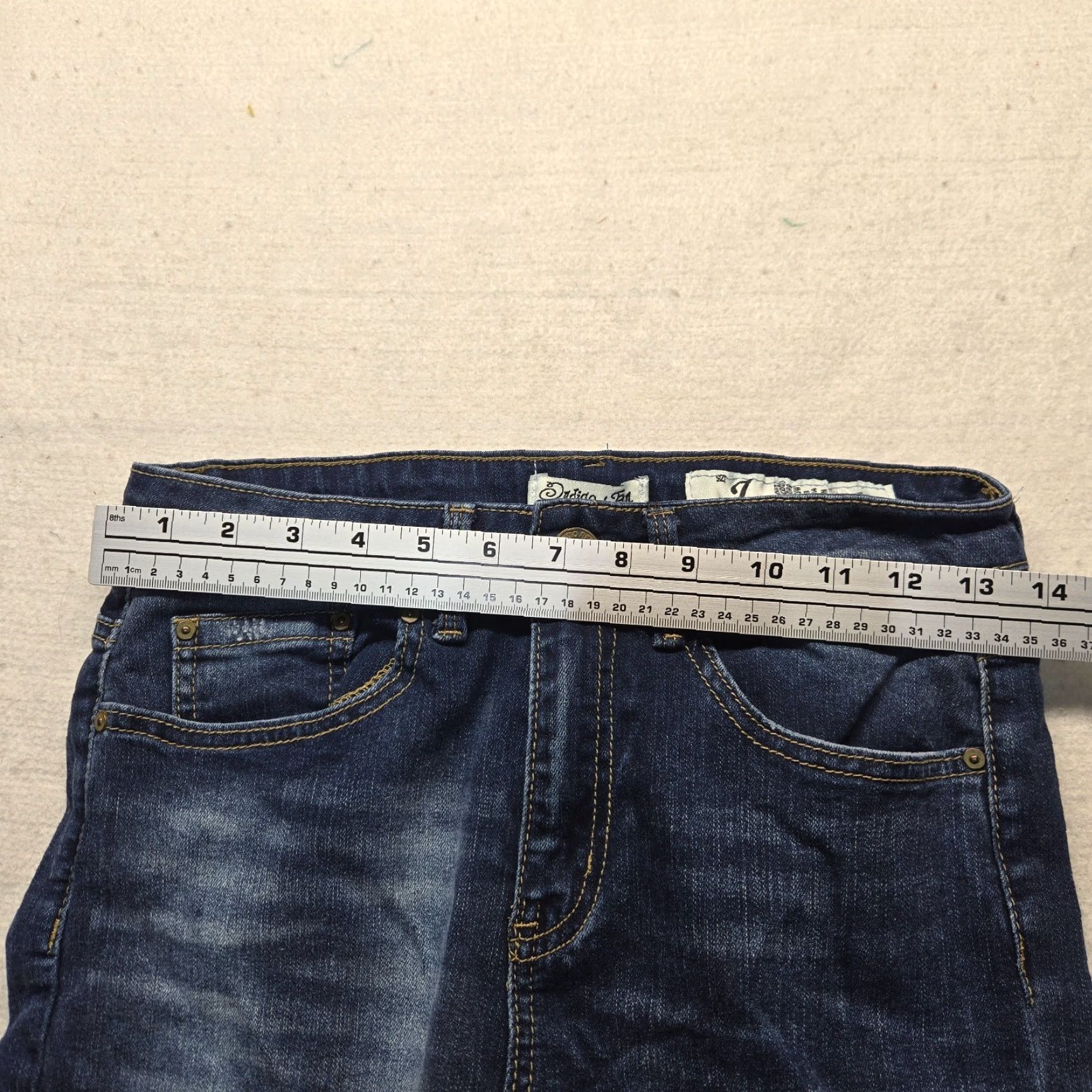Denime Indigo Rein Denim Shorts Bermuda Adults Women 7 Blue Solid 5-Pocket Embroidered Cuffed Between Button Machine Washable 90s Theme? Size 28" / US 6 / IT 42 - 3 Thumbnail