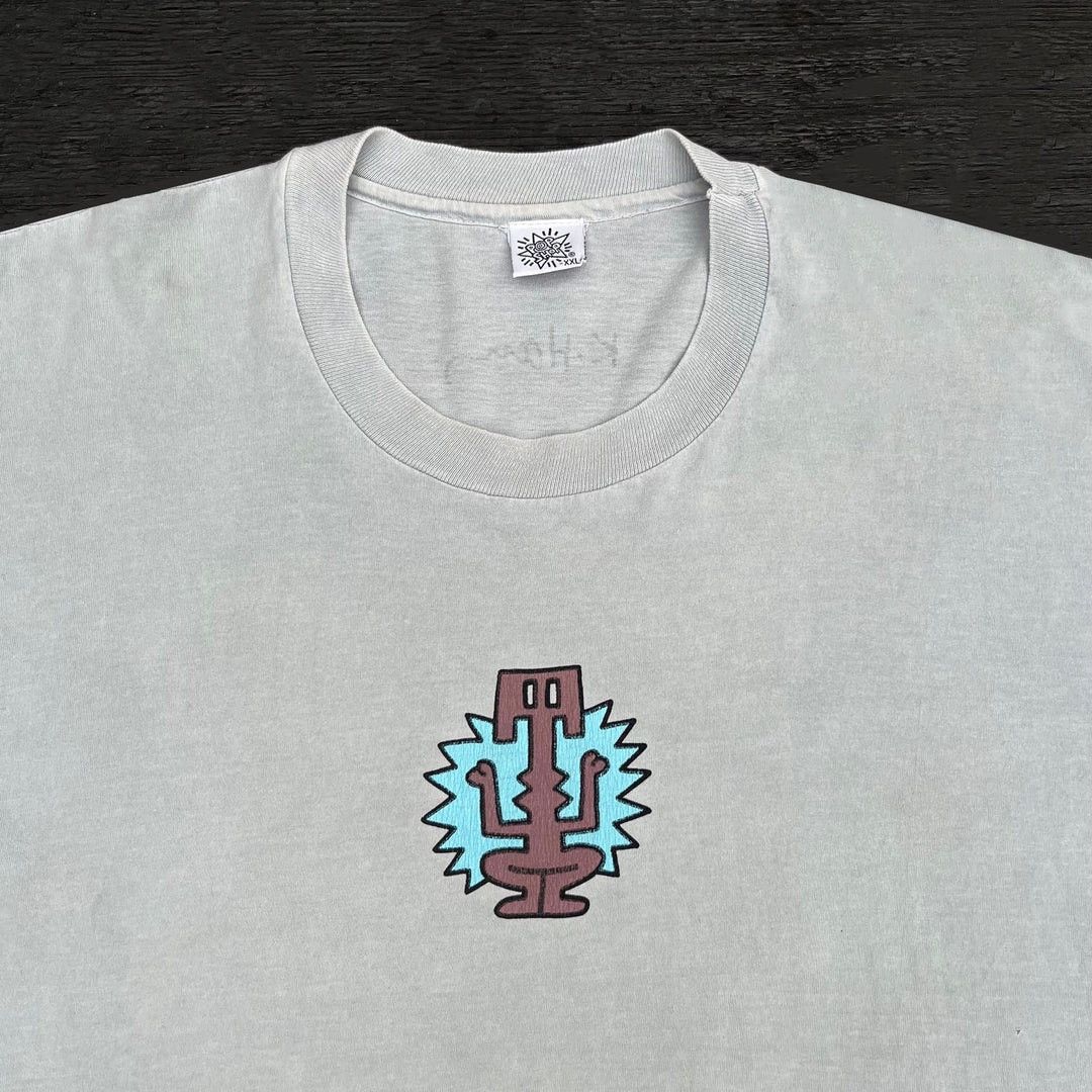 Keith Haring × Vintage Keith Haring 1990 90s Vintage Pop Shop Art Museum T-Shirt Size US XXL / EU 58 / 5 - 2 Thumbnail
