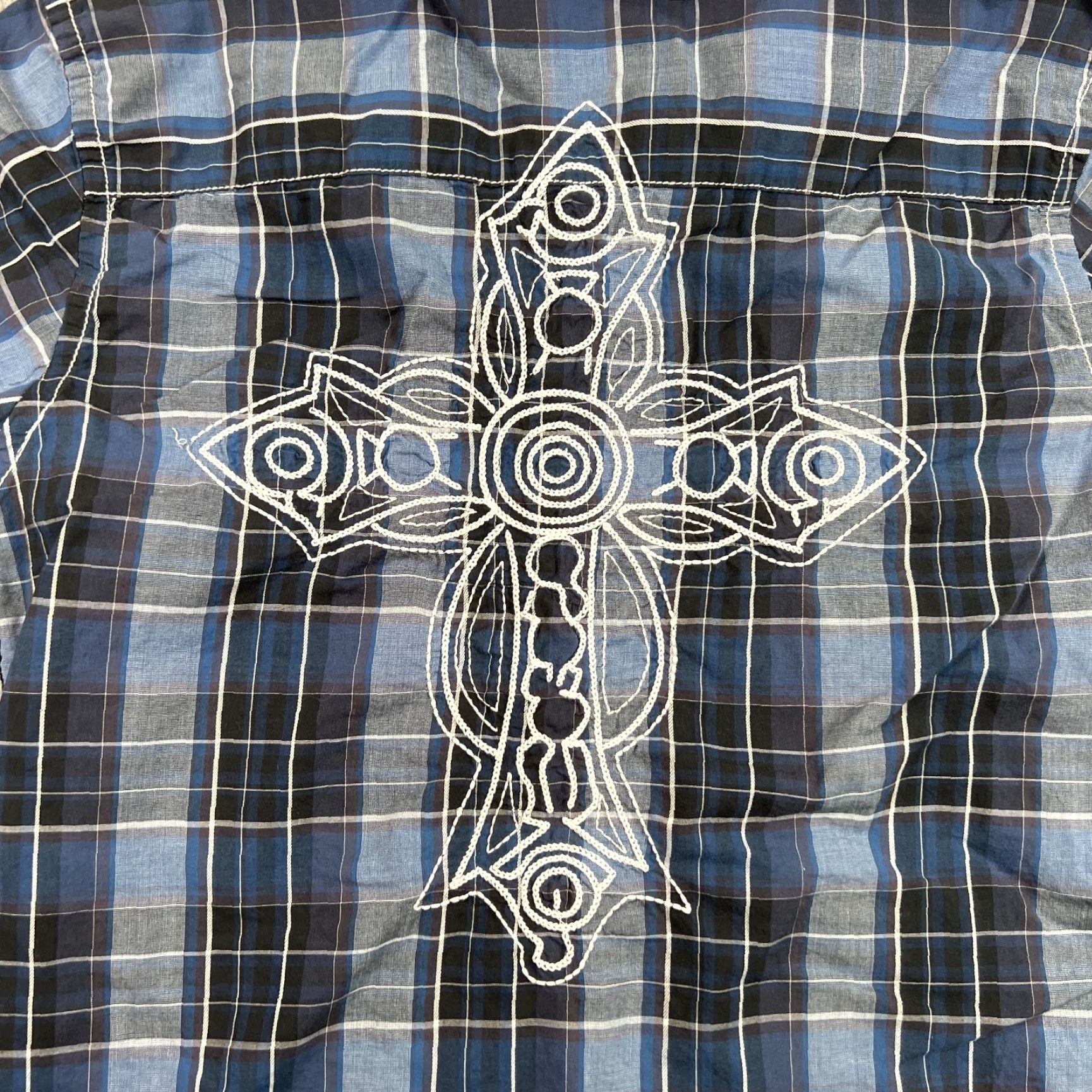 Vintage Buckle BKE Mens Shirt Long Sleeve Cotton Plaid Western Cowboy Embroidered Pearl Snap S Size US S / EU 44-46 / 1 - 7 Thumbnail