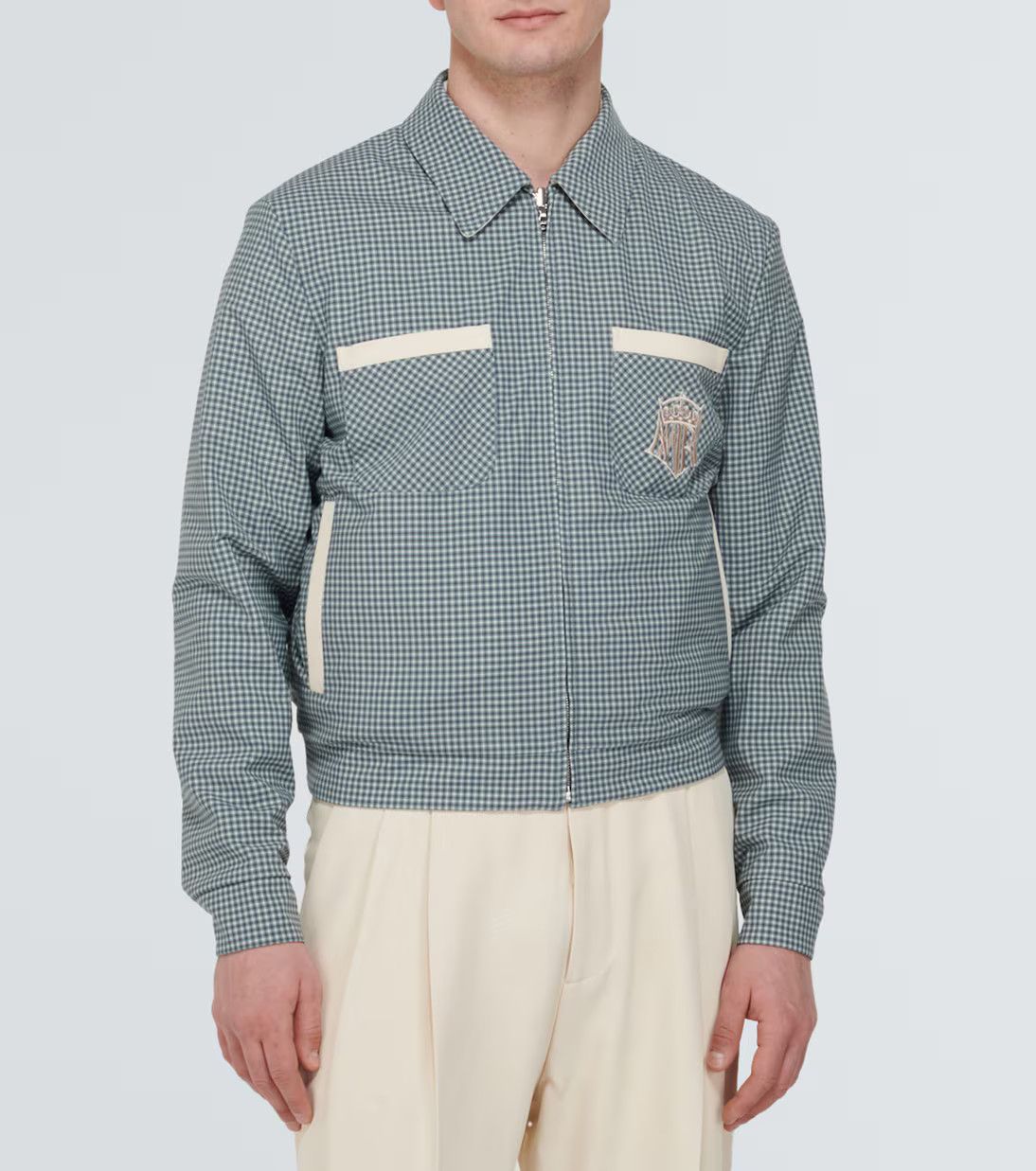 Amiri o1y0525 Logo Reversible Jacket in Sage Green Size US M / EU 48-50 / 2 - 2 Thumbnail