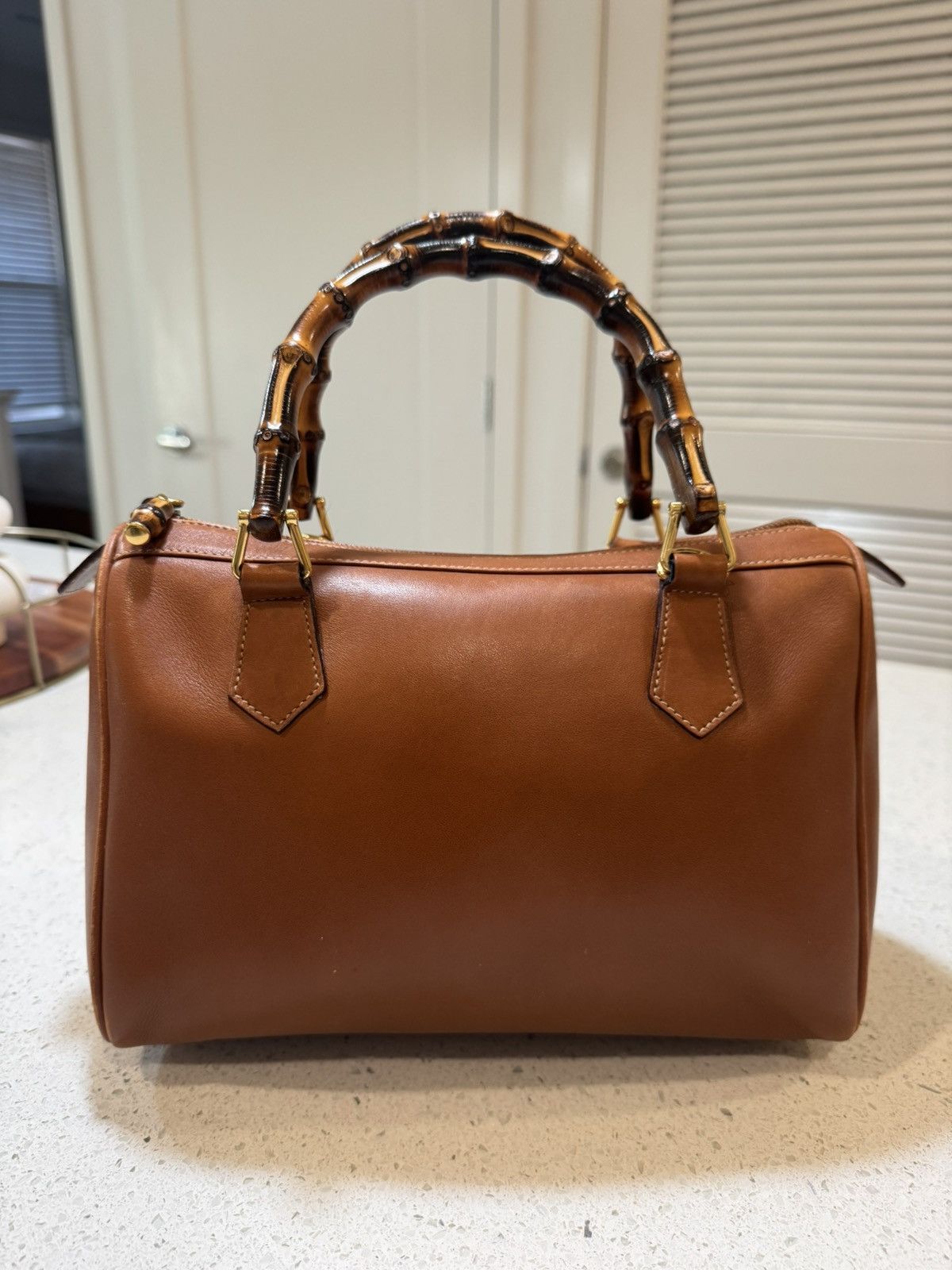 Gucci Gucci Vintage Bamboo Handle Bag - Brown Leather with COA Size ONE SIZE - 1 Thumbnail