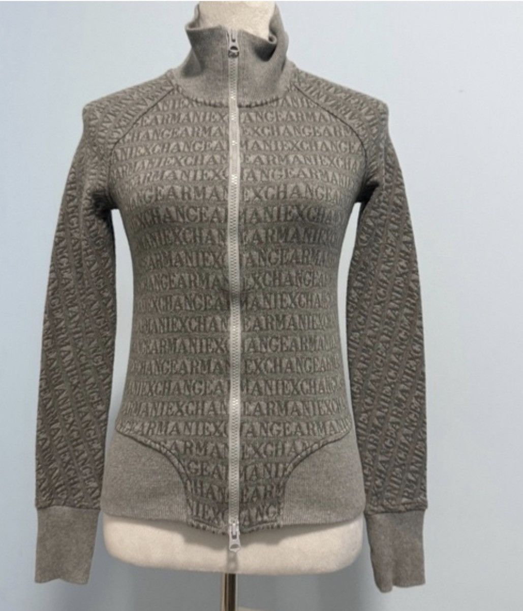 Armani Armani Exchange women's gray full-zip logo sweatshirt Size L / US 10 / IT 46 - 1 Thumbnail