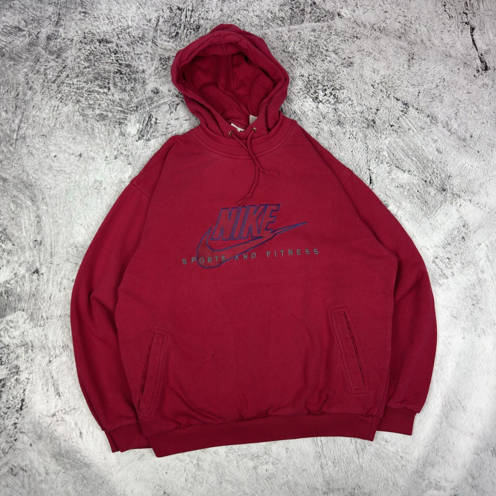Nike Nike Men's Red Cotton Solo Swoosh Spellout Pullover Hoodie Size US S / EU 44-46 / 1 - 1 Thumbnail