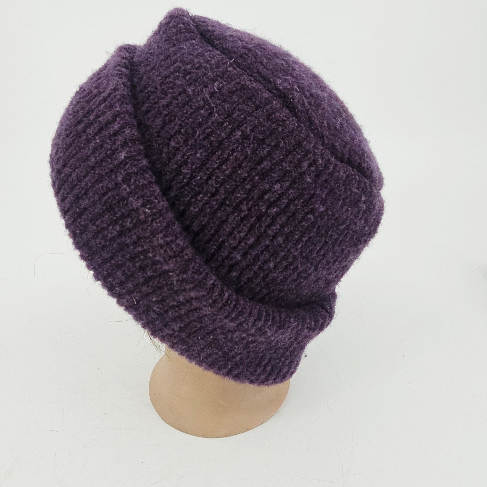 Harley of Scotland Harley of Scotland Purple Merino Wool Blend Beanie Hat Ski Size ONE SIZE - 2 Thumbnail