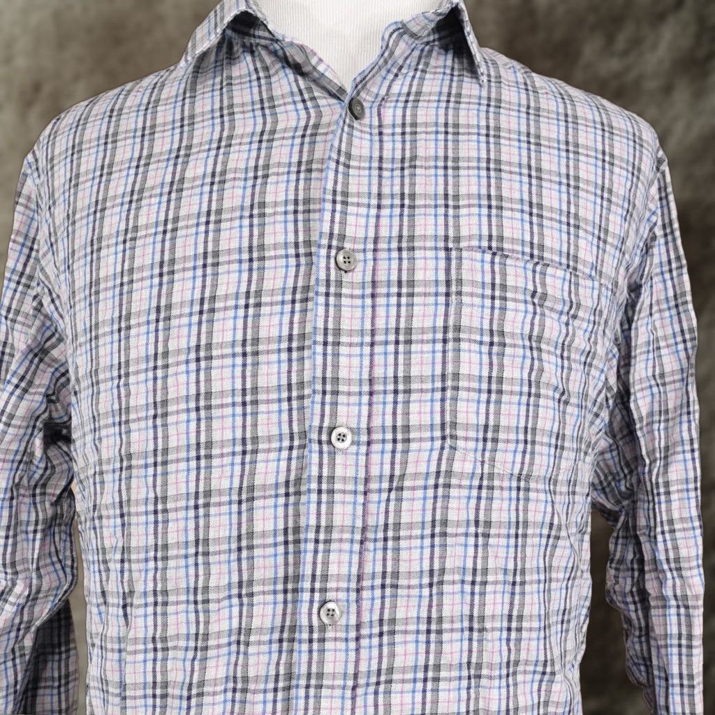 UNTUCKit UNTUCKit Shirt Mens XL Gray Plaid Long Sleeve Button-Down 100% Cotton Casual Mens XL Plaid Shirt Size US XL / EU 56 / 4 - 1 Thumbnail