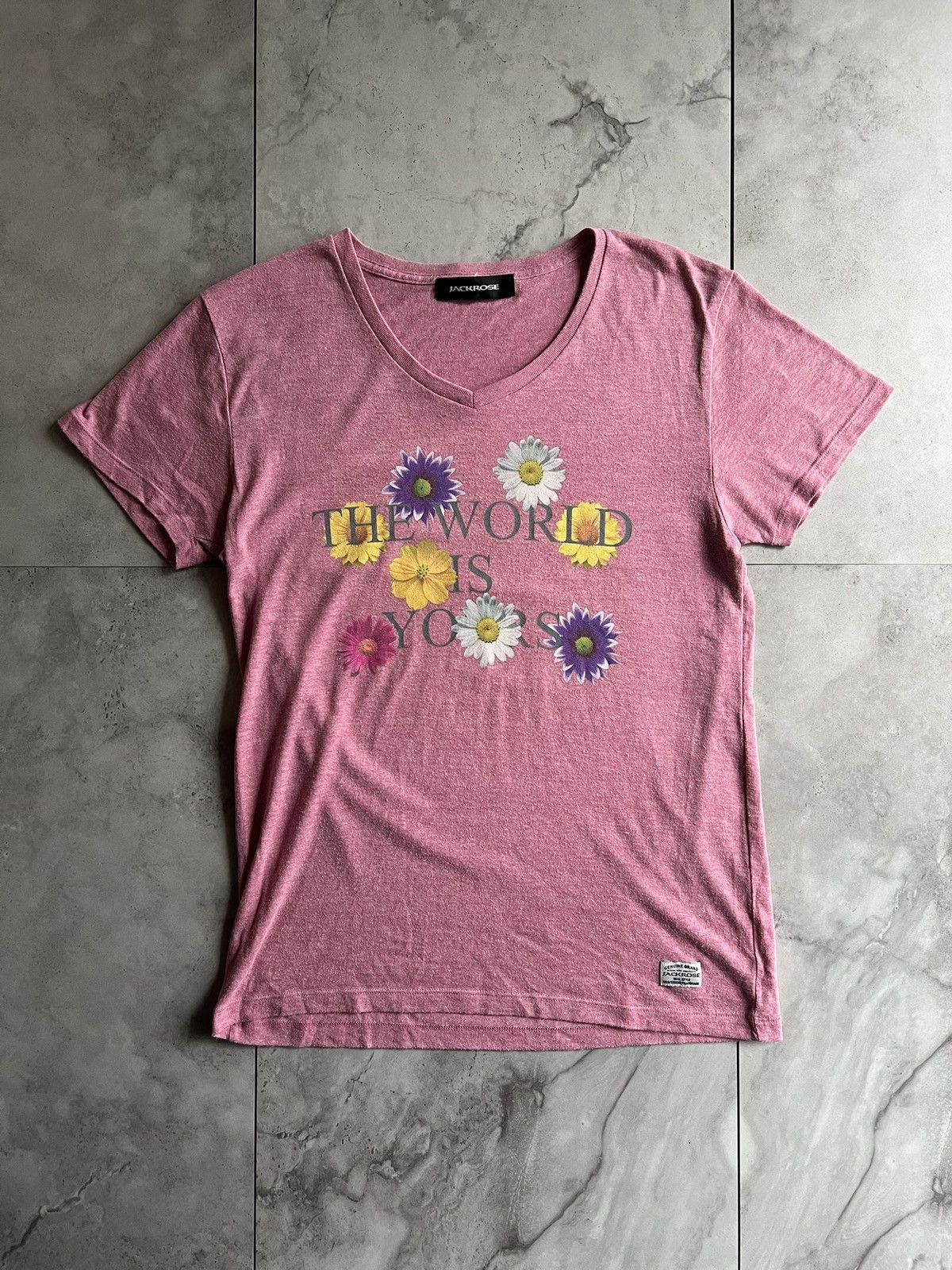 JACKROSE Jackrose “The World Is Yours” Floral Tee Size US S / EU 44-46 / 1 - 1 Thumbnail
