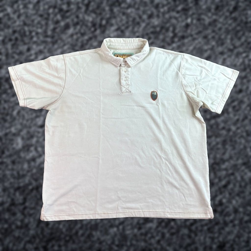 Quiksilver Quiksilver Polo Shirt Mens XL Ivory White Cotton Polyester Blend Logo Casual Short Sleeve Button Collar Polo Size US XL / EU 56 / 4 - 1 Thumbnail