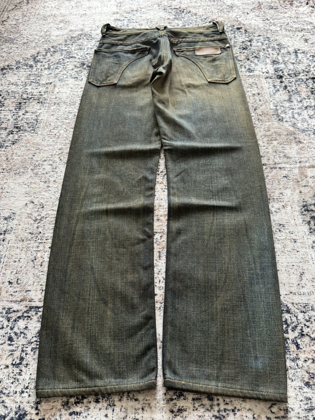 Le Grande Bleu (L.G.B.) Vintage Wrangler Gun Pocket Mud Wash Jeans Size US 30 / EU 46 - 2 Thumbnail