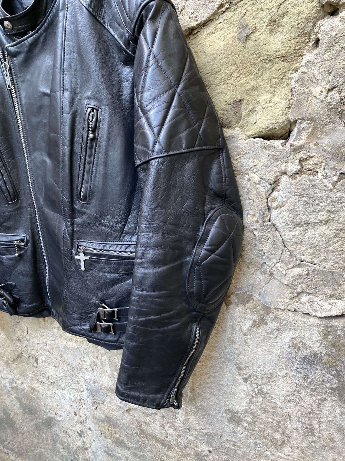 Vintage Vintage 80s Rivetts London Leather Biker Jacket Cafe Racer Size US L / EU 52-54 / 3 - 7 Thumbnail