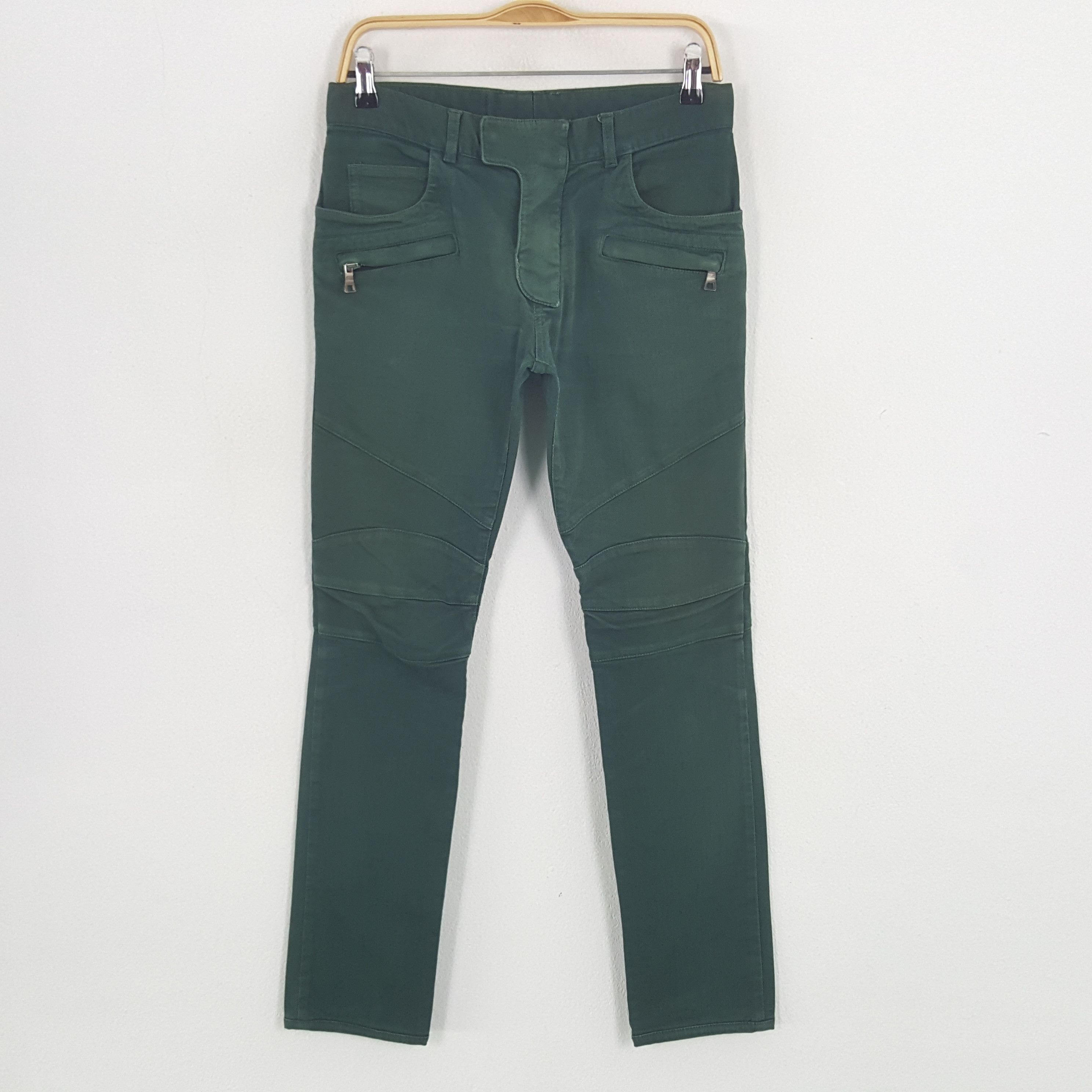 Balmain × Vintage Vintage Balmain Emerald Green Jeans Size US 29 - 1 Thumbnail