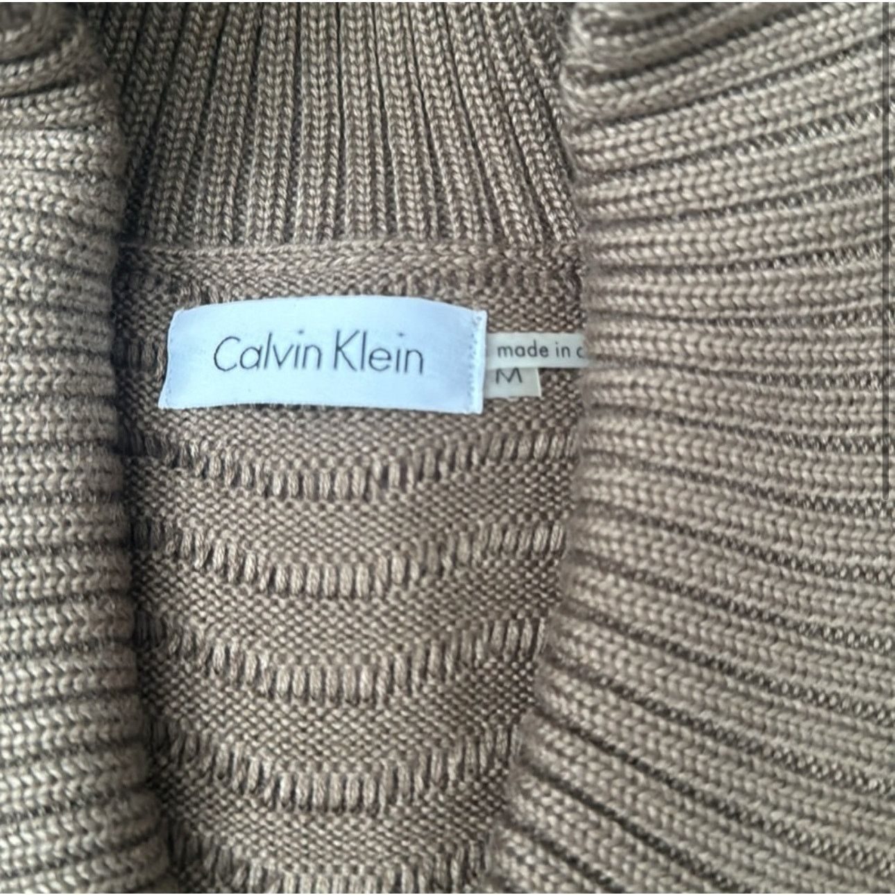 Calvin Klein Chic Olive Sweater Dress Size M / US 6-8 / IT 42-44 - 2 Thumbnail