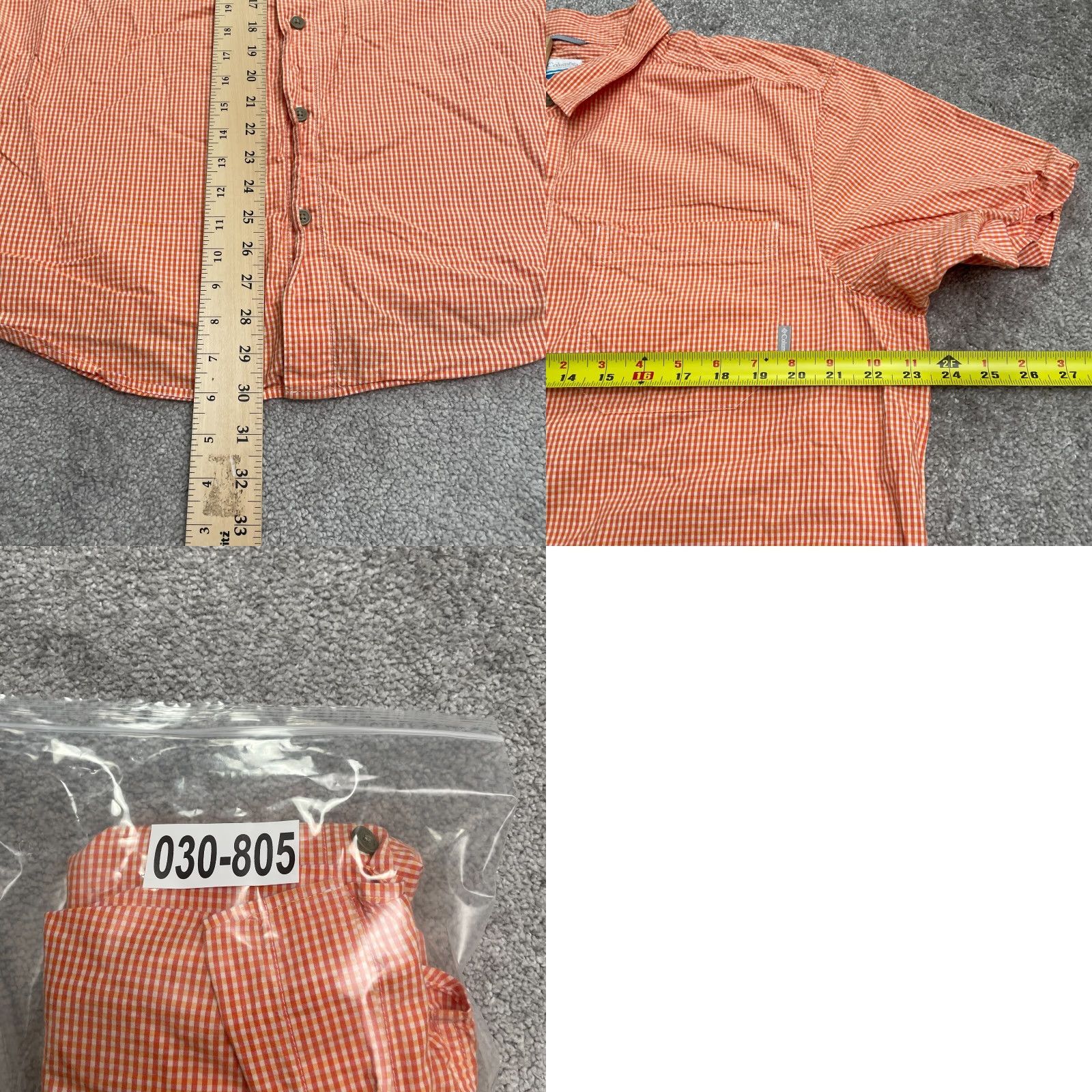 Vintage Columbia Shirt Mens L Orange Plaid Short Sleeve Button-Down Casual Outdoor All Seasons Breathable Easy Care Vintage No Size US L / EU 52-54 / 3 - 8 Thumbnail