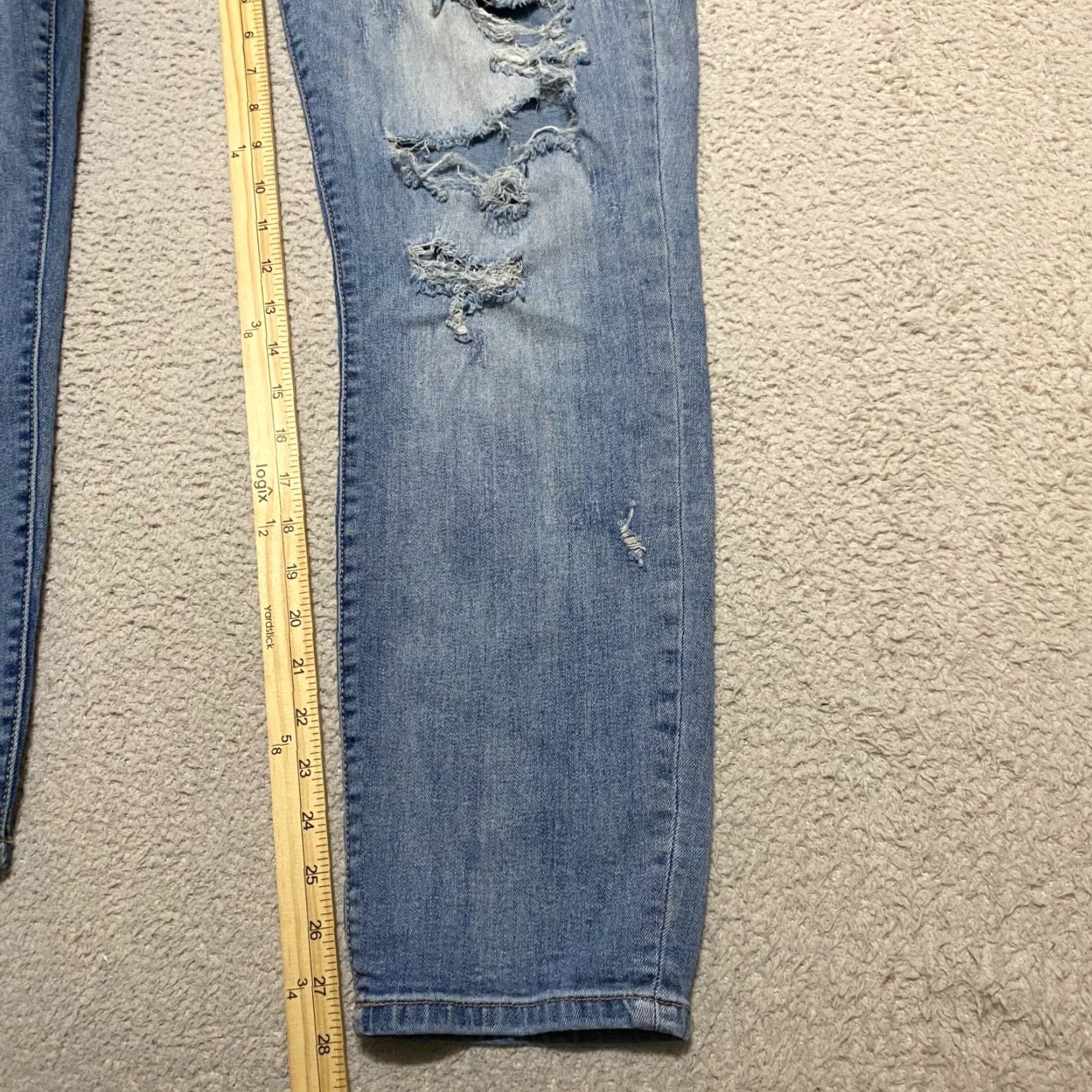Denime Judy Blue Jeans Womens 15 Denim Skinny Mid Rise Distressed Pockets Blue 5-Pocket Regular Inseam 28 Size 36" / US 14 / IT 50 - 3 Thumbnail