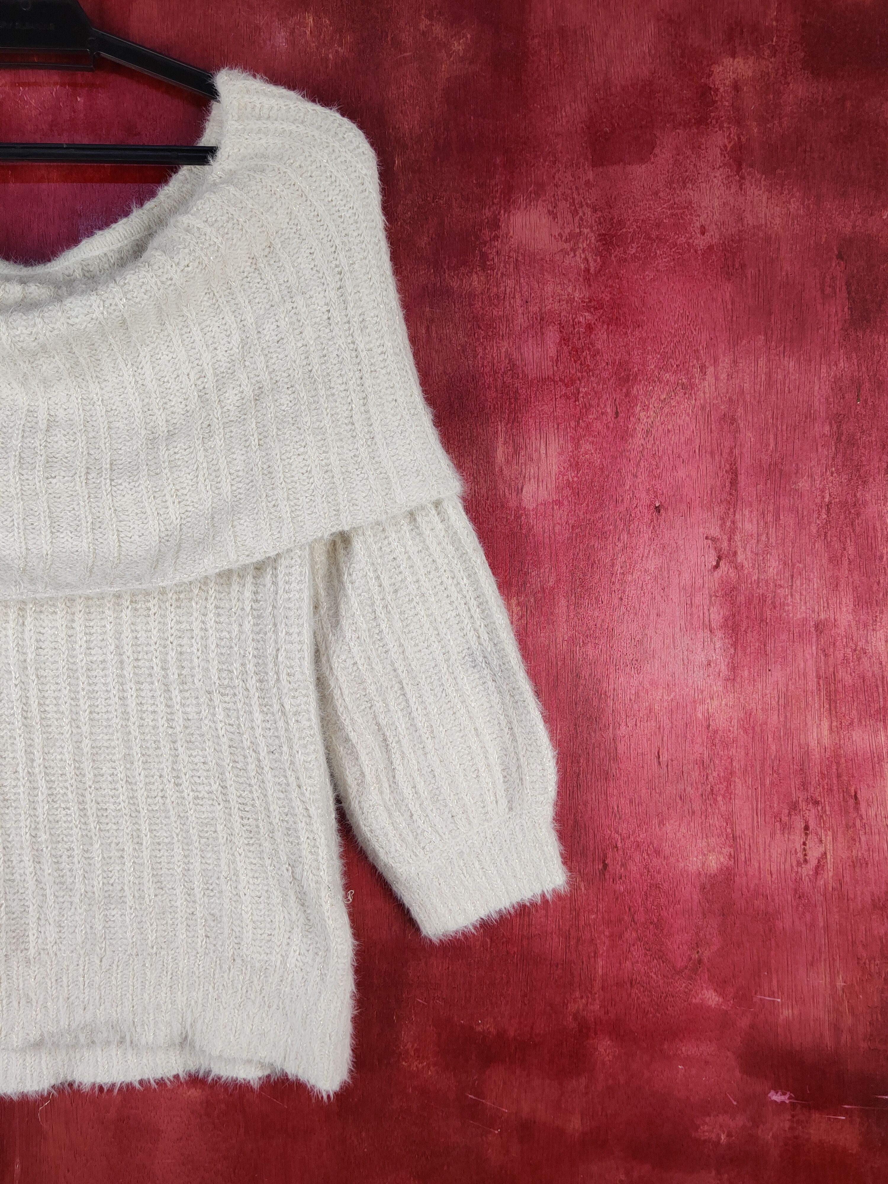 Japanese Brand Rag Out Cream Shag Shaggy Fur Mohair Knitwear #S2281 Size M / US 6-8 / IT 42-44 - 5 Thumbnail