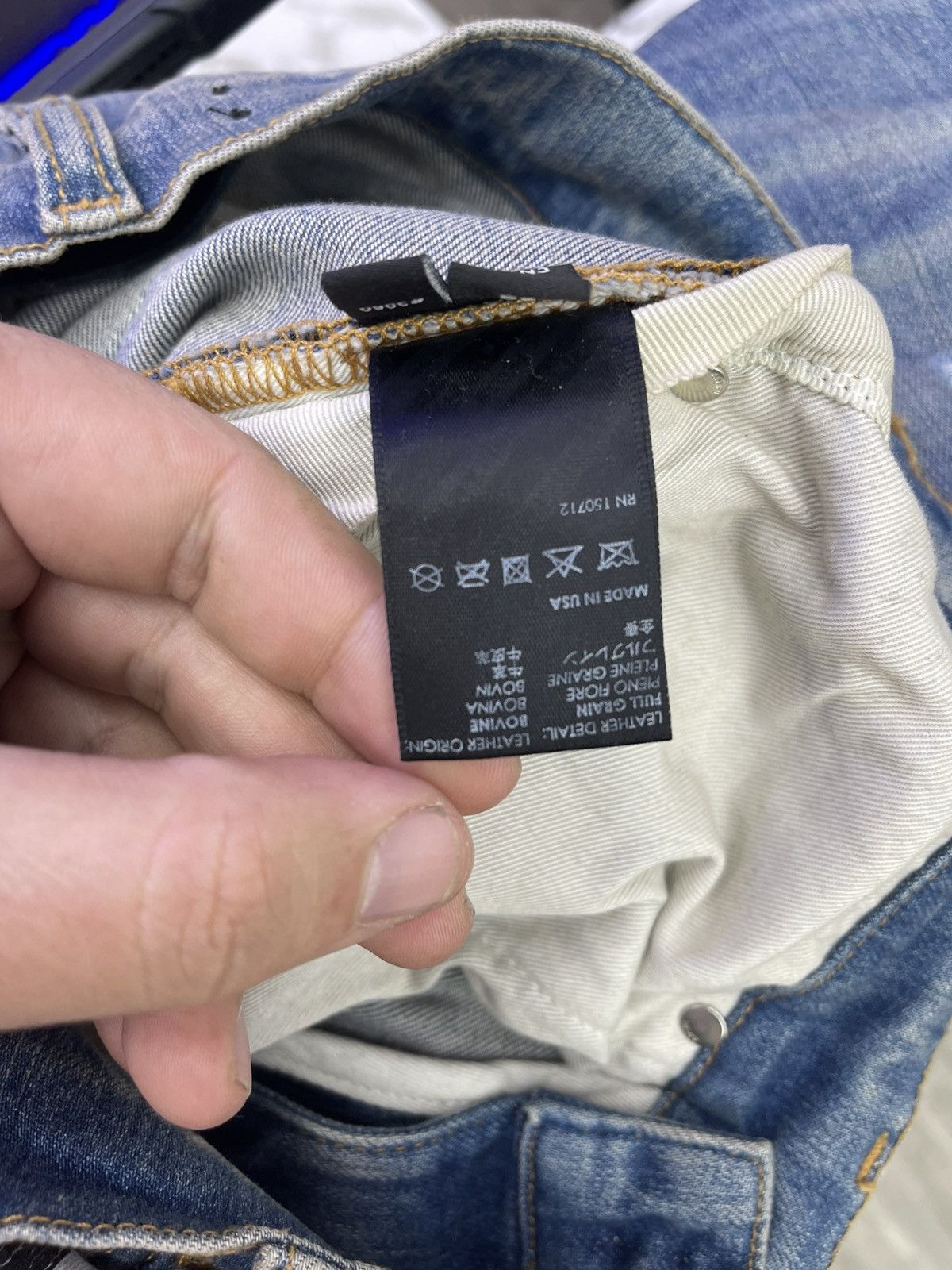 Amiri Amiri Leather Stitch Logo jeans ( brown) Size US 30 / EU 46 - 9 Thumbnail