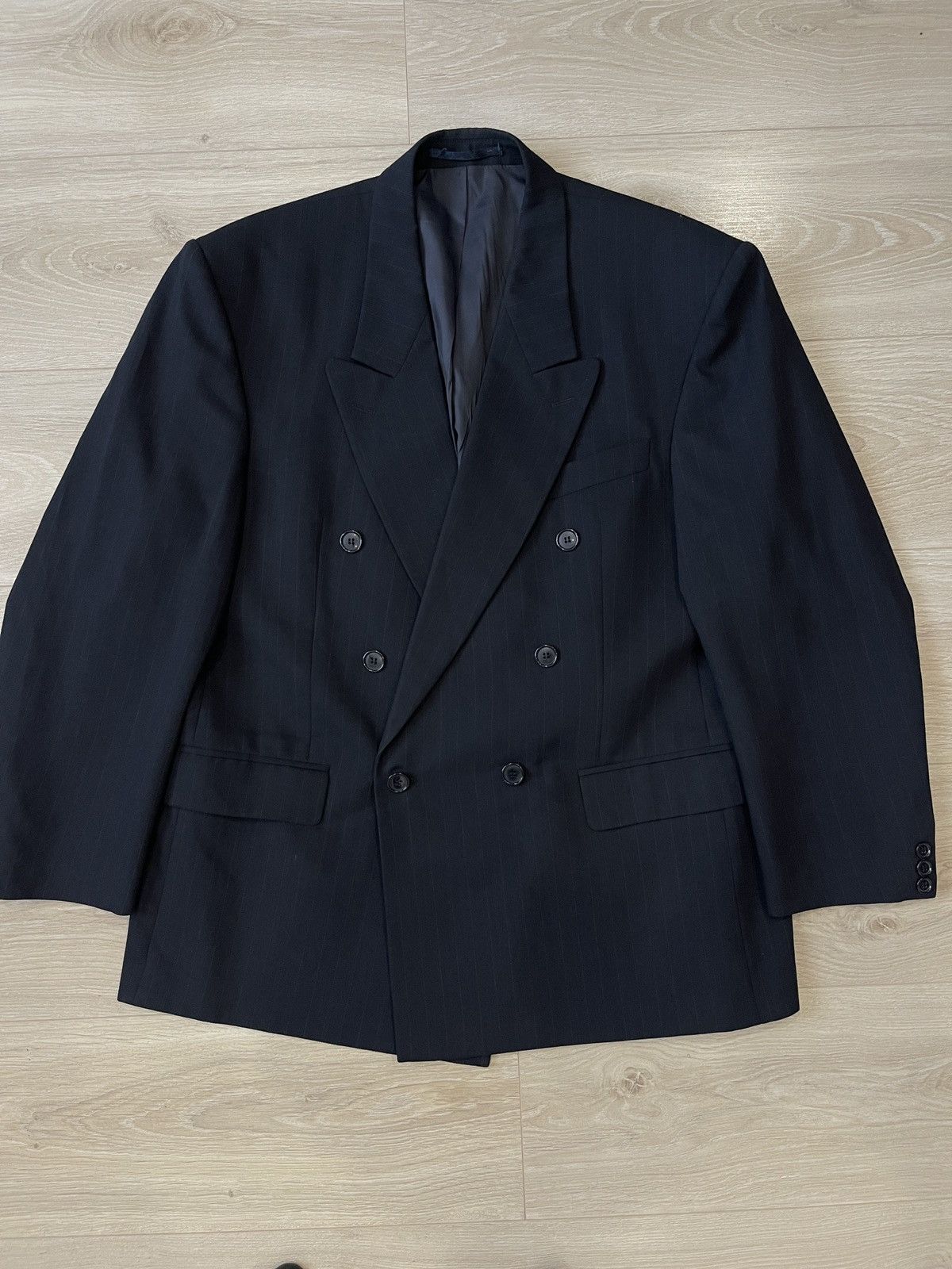 Vintage Vintage Plus 8 Double Breasted Blazer Jacket Navy Blue 40S Size 40S - 8 Thumbnail