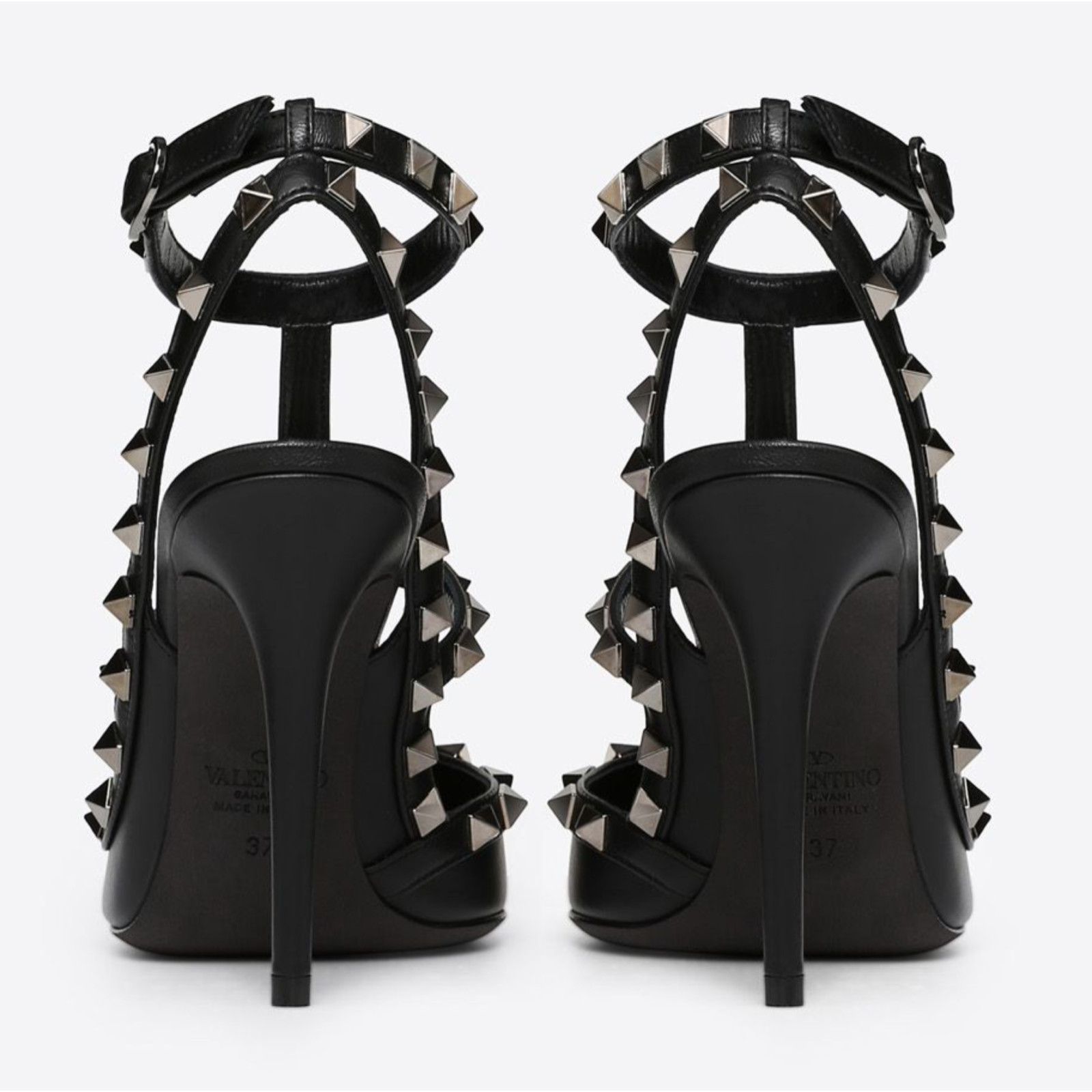 Valentino Rockstud Noir Ankle Strap Pointed Sandal Heel Pump 36.5 Size US 6.5 / IT 36.5 - 11 Thumbnail