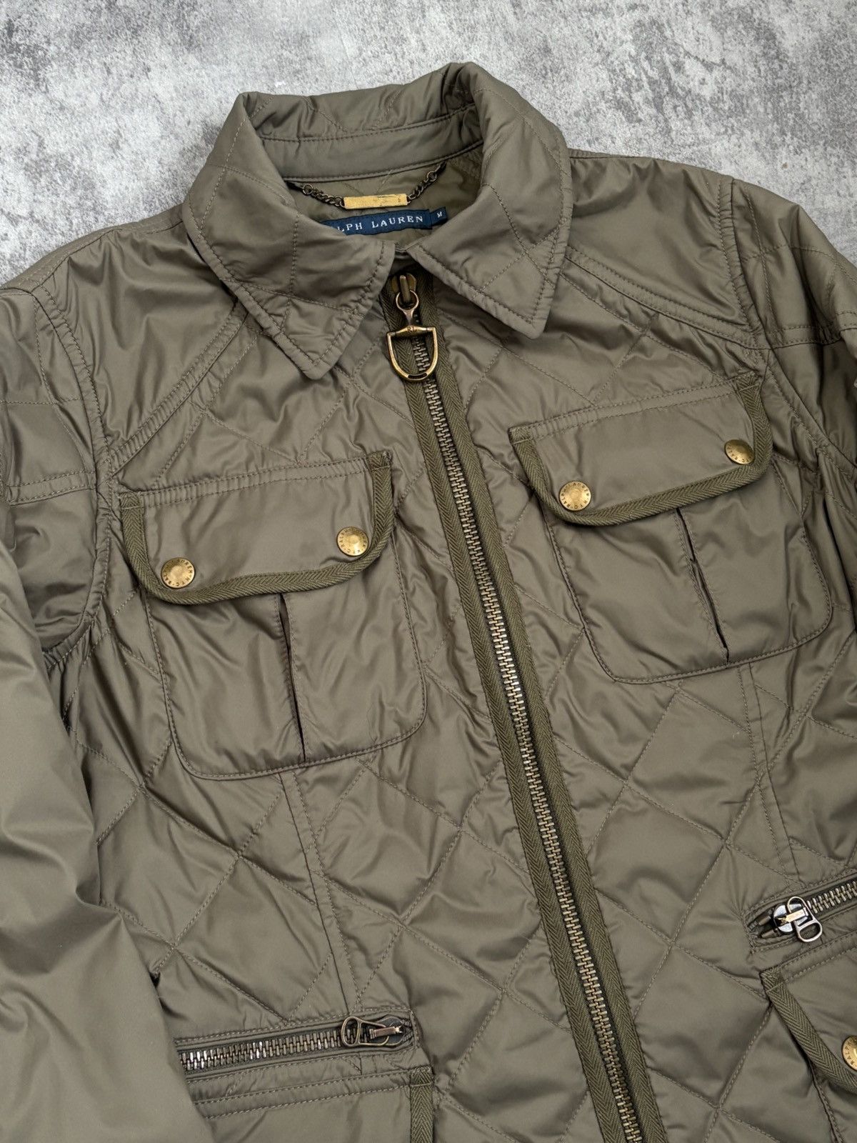 Ralph Lauren Ralph Lauren Olive Green Down & Feather Quilted Zip Jacket Size M / US 6-8 / IT 42-44 - 3 Thumbnail