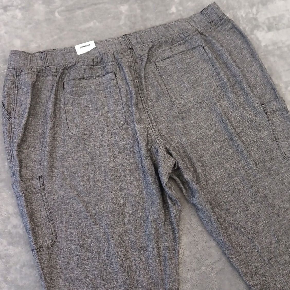 Vintage Sonoma Pants Womens Plus 30W Black Linen Blend Cargo Pockets New Jogger Tapered Inseam 28in High Rise Elastic Waist Pockets Womens Size 30" / US 8 / IT 44 - 7 Thumbnail