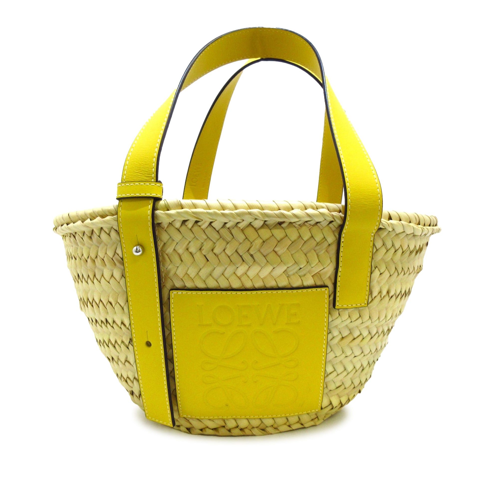 image of Loewe Small Raffia Basket Tote Tote Bag in Brown, Women's