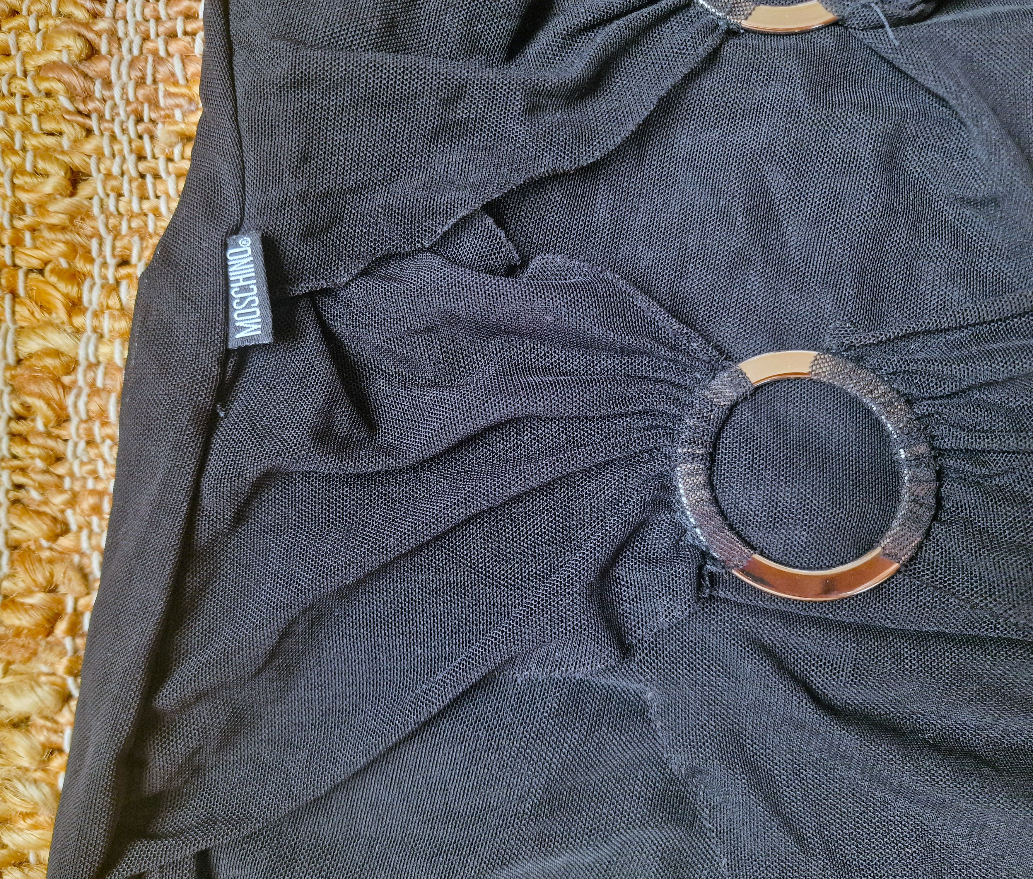 Moschino Moschino Mesh Bondage Metal Ring Black Mini Bodycon Dress Size M / US 6-8 / IT 42-44 - 8 Thumbnail